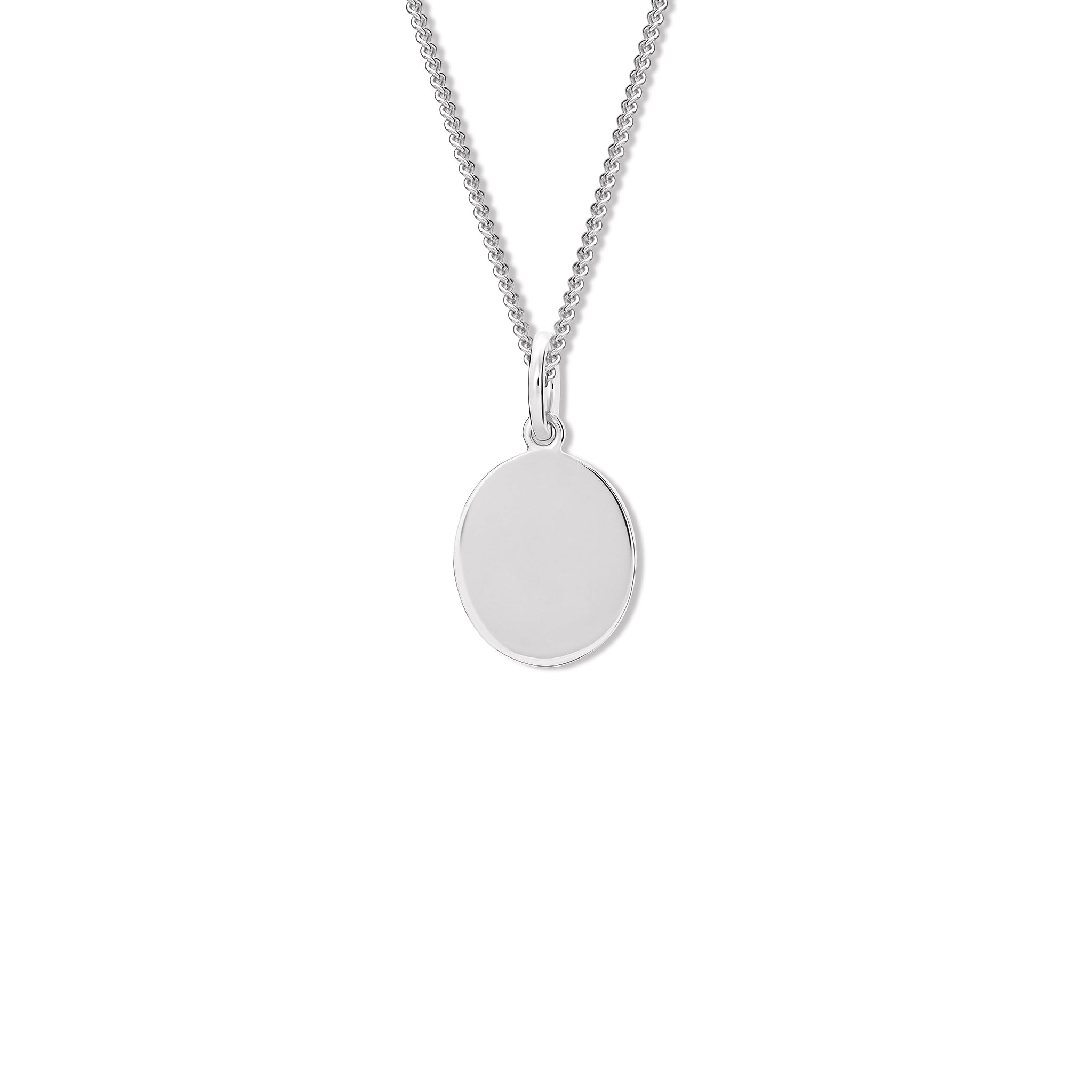 Handcrafted sterling silver round necklace pendant.