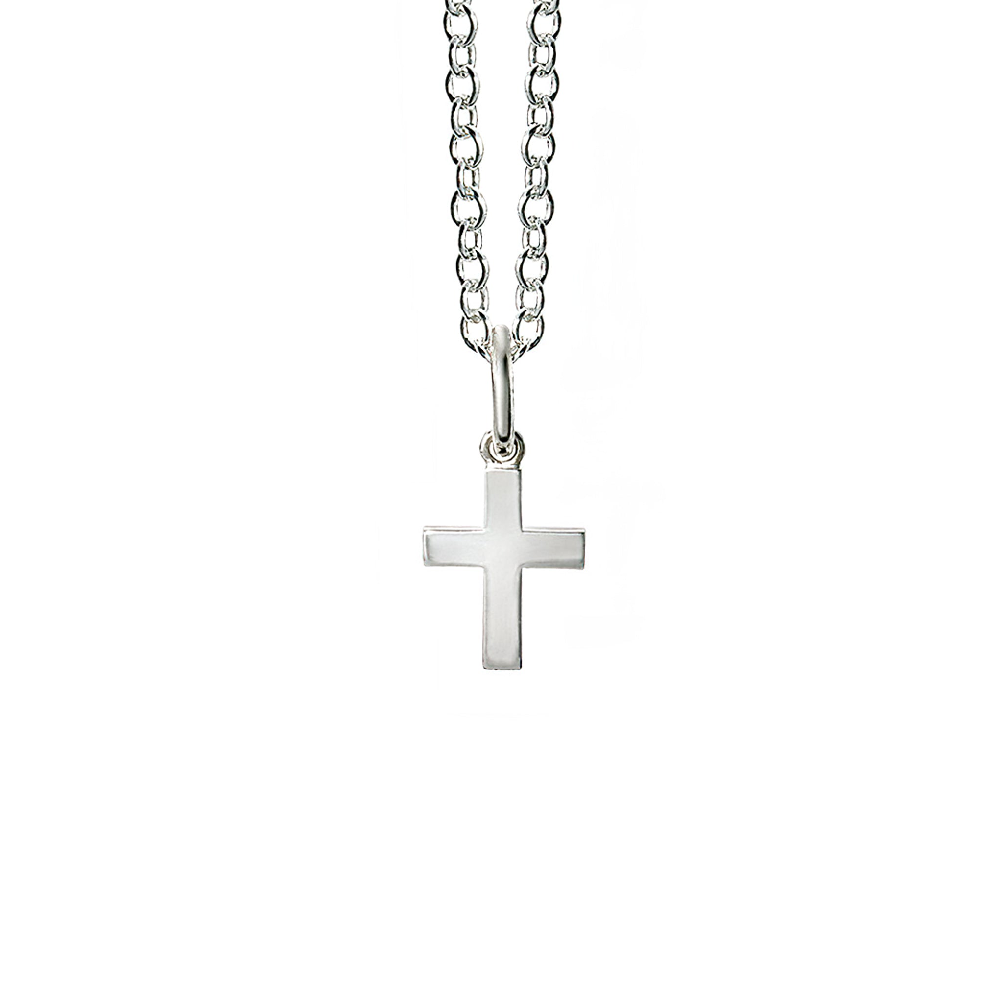 Handcrafted sterling silver cross shaped necklace pendant.