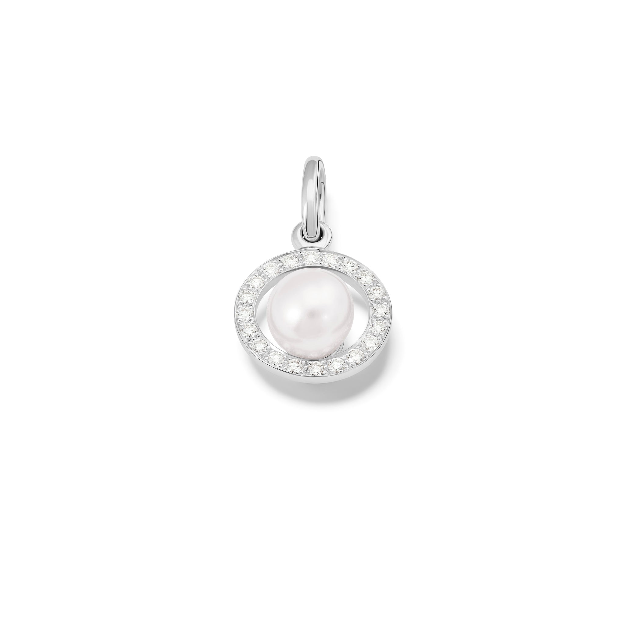 Rosetta Necklace Pendant 18ct White Gold - Pearl & Diamond