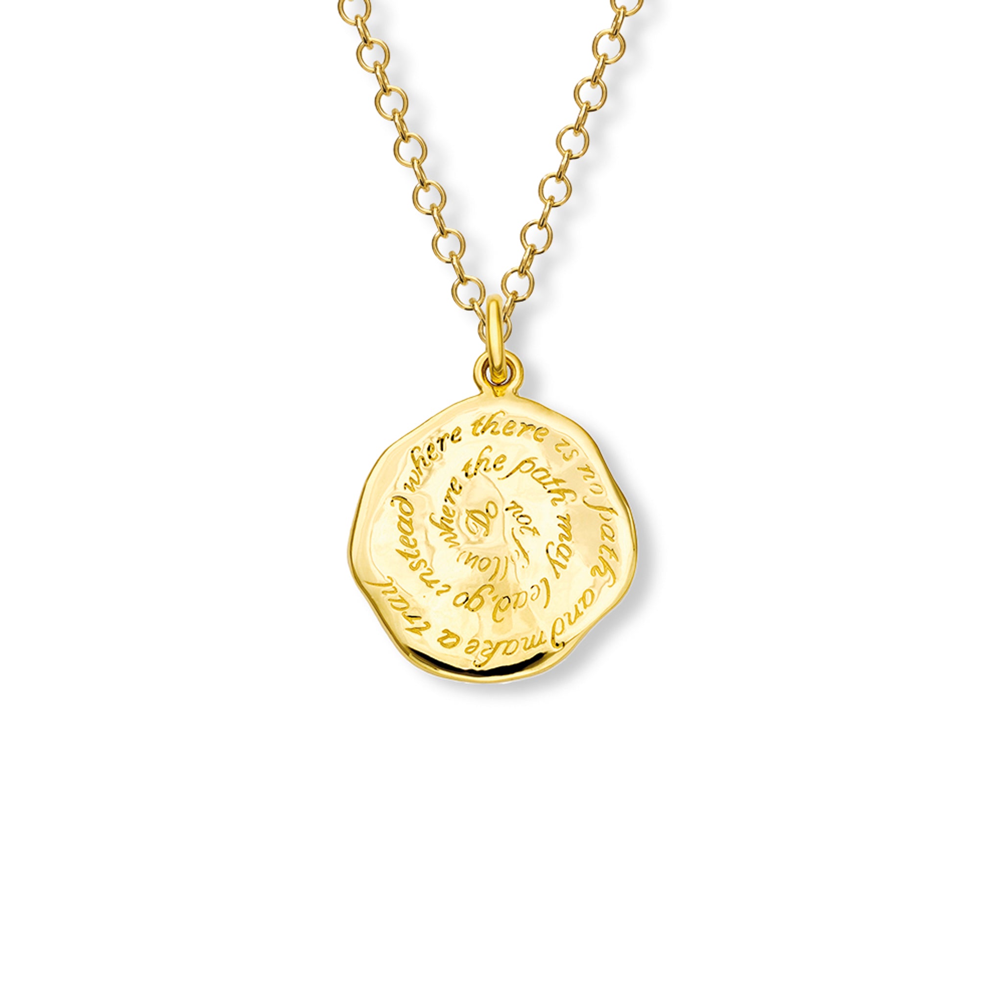 Do Not Follow Quote Pendant Yellow Gold