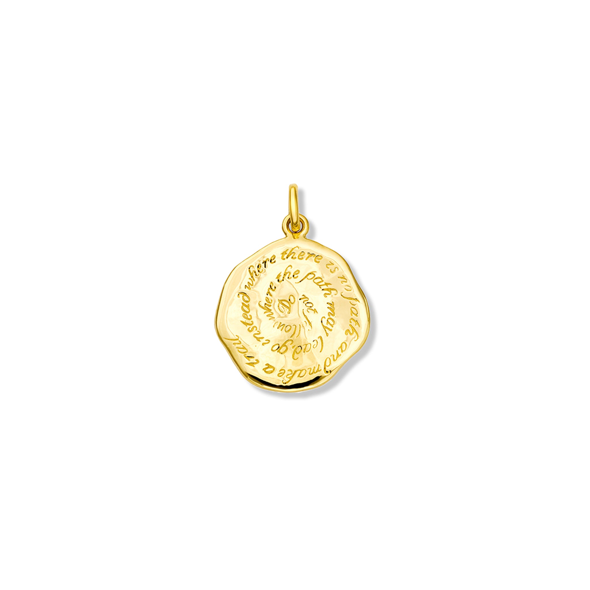 Do Not Follow Quote Pendant Yellow Gold