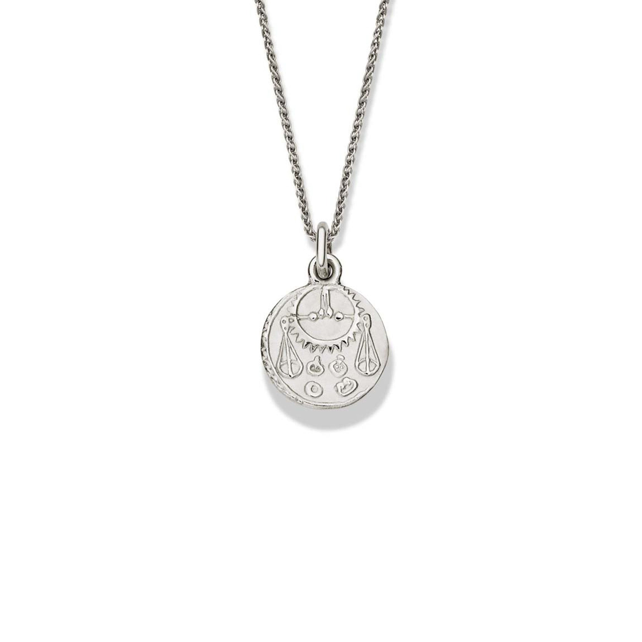 Zodiac Libra Necklace Pendant 18ct White Gold