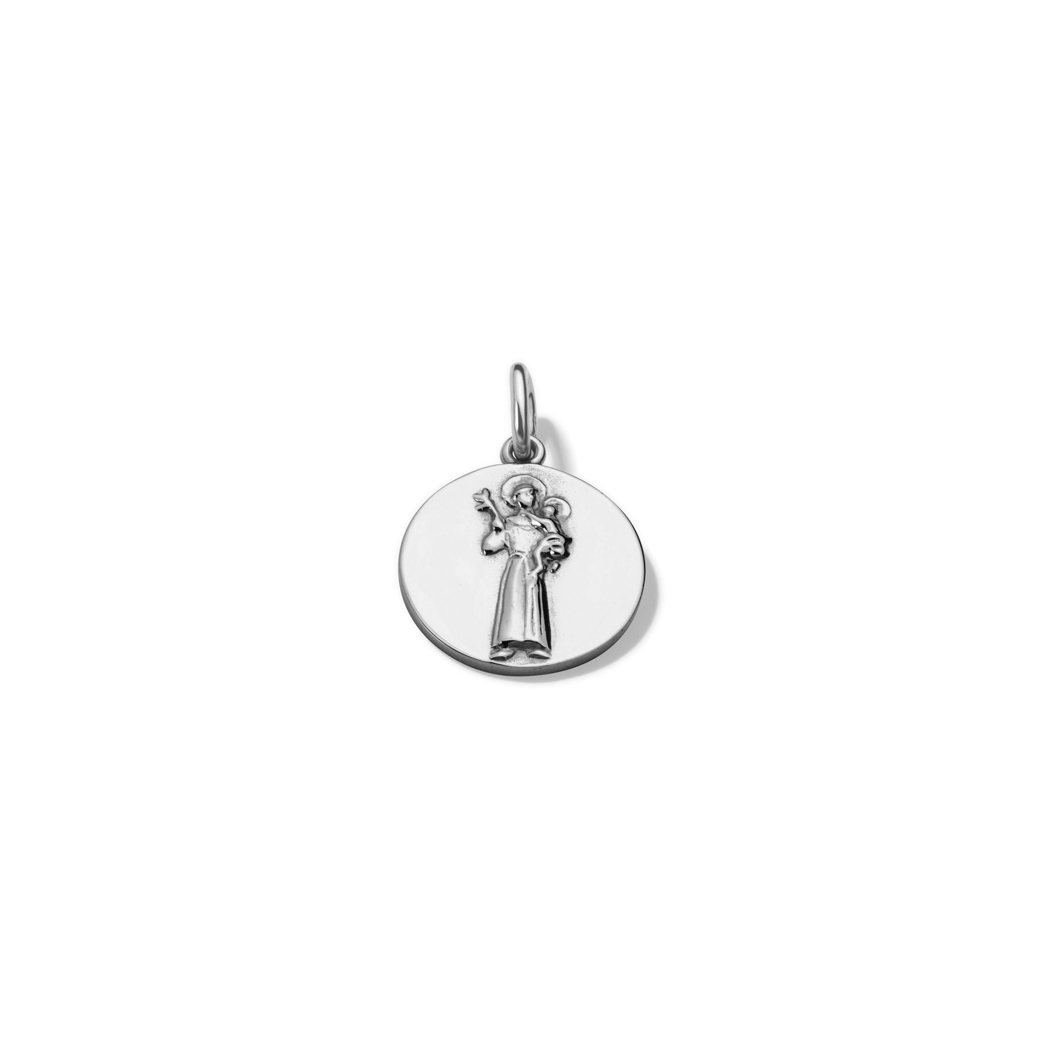 St Francis Medium Necklace Pendant Silver