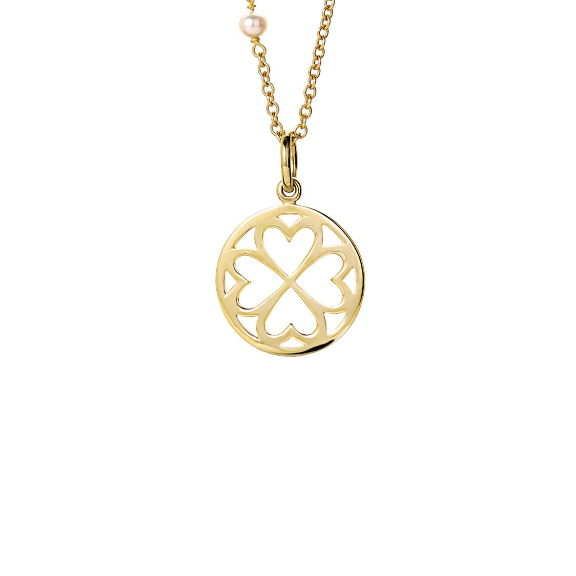 Klover Necklace Pendant Yellow Gold