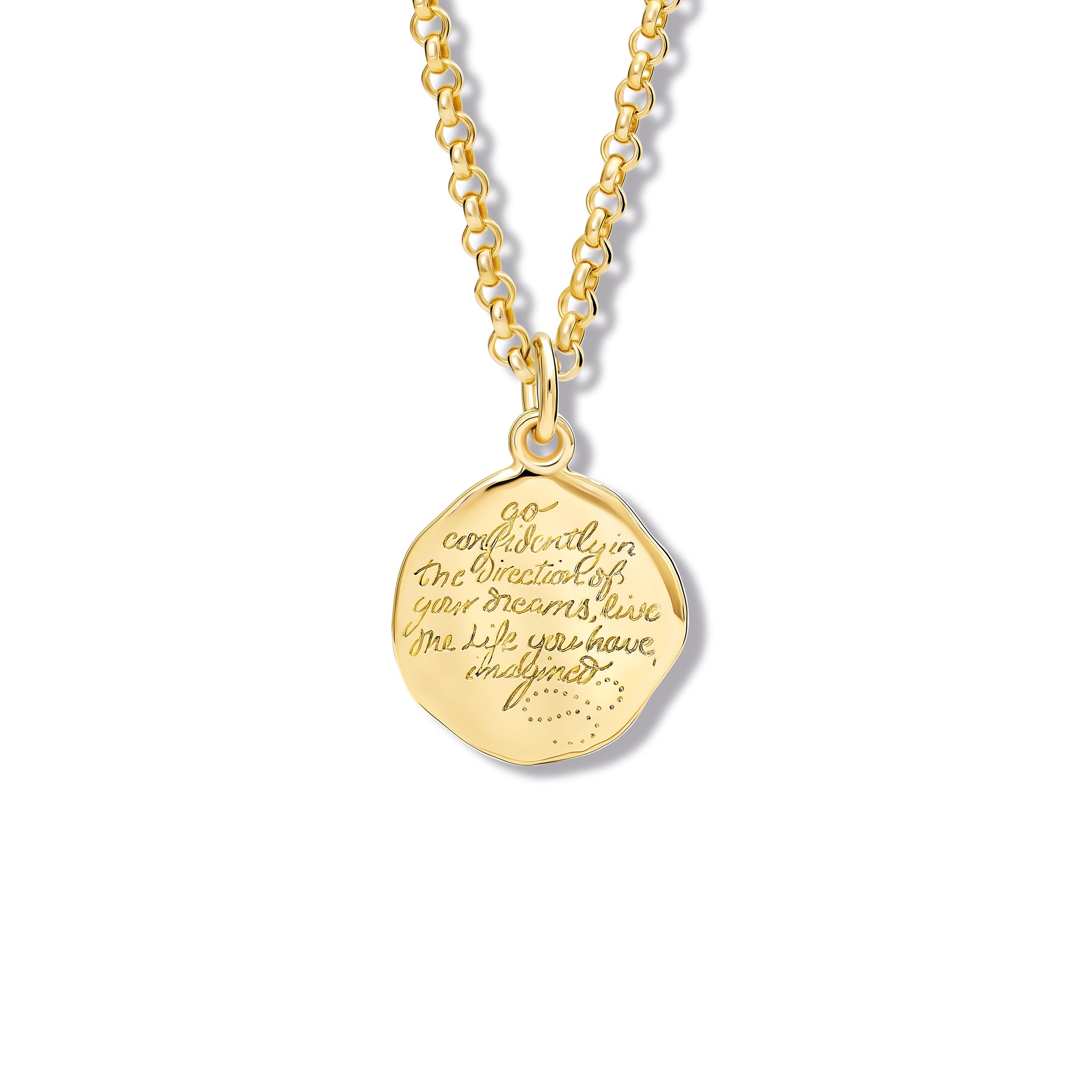 Go Confidently Quote Pendant 18ct Yellow Gold