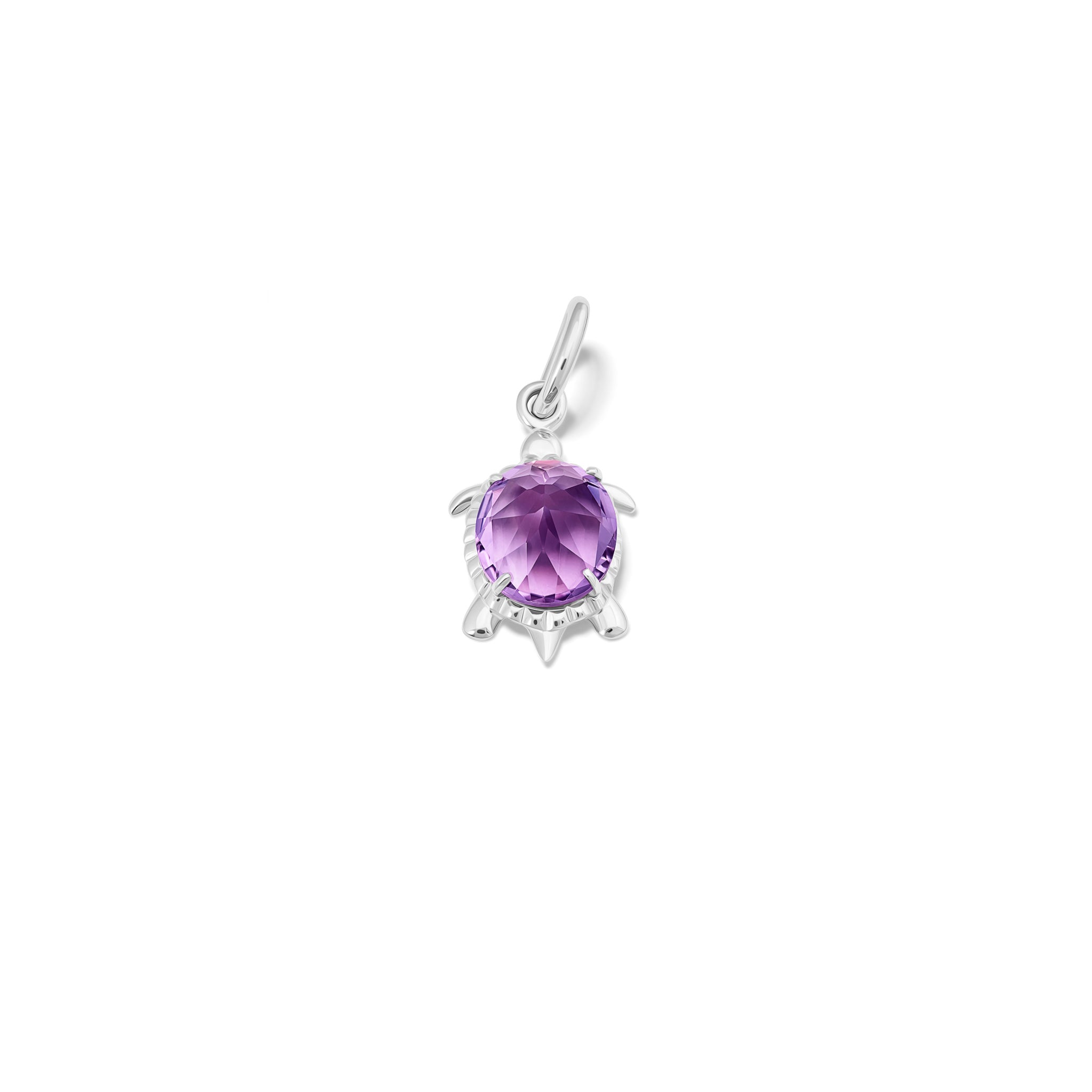 Turtle Necklace Pendant Silver - Amethyst