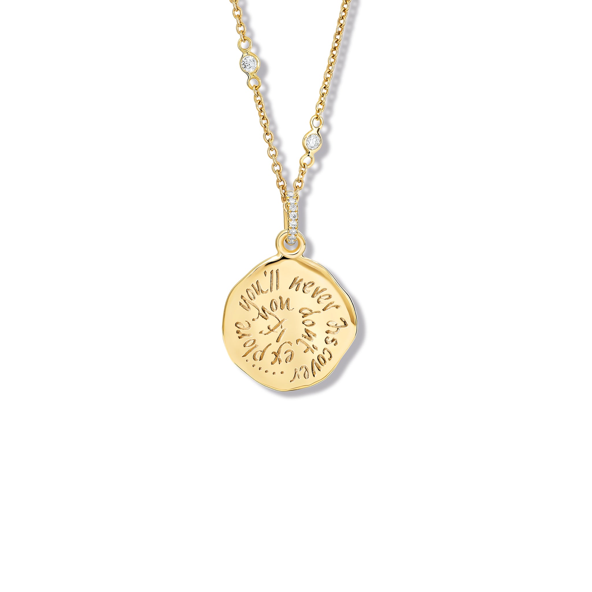 If You Don't Quote Pendant Yellow Gold - Diamond Pavé