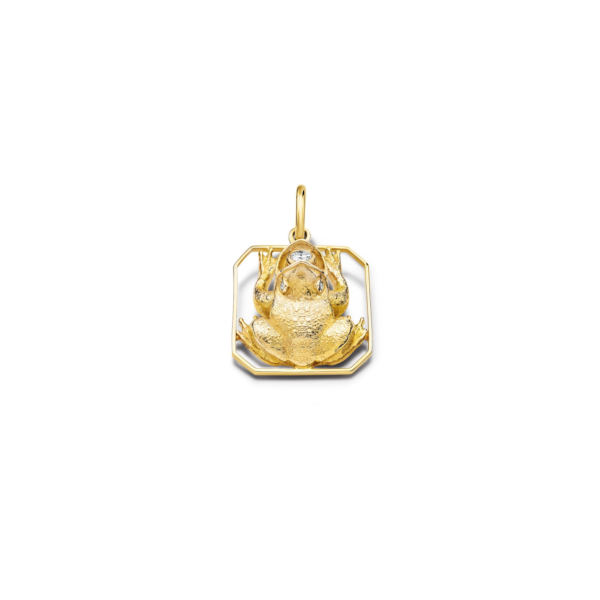 Frog Fontaine Necklace Pendant Yellow Gold - Diamond