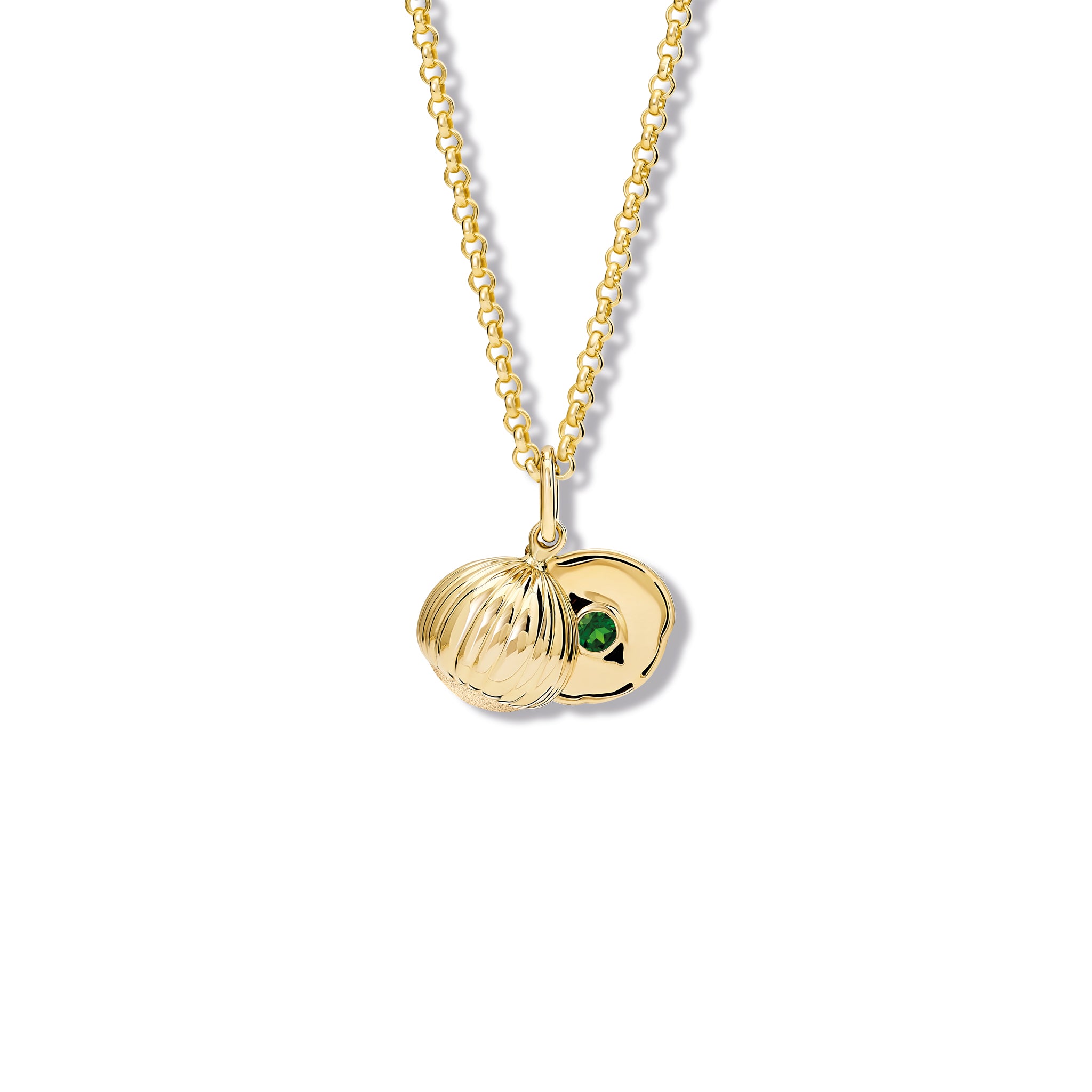 Noisette Necklace Pendant Yellow Gold - Chrome Diopside