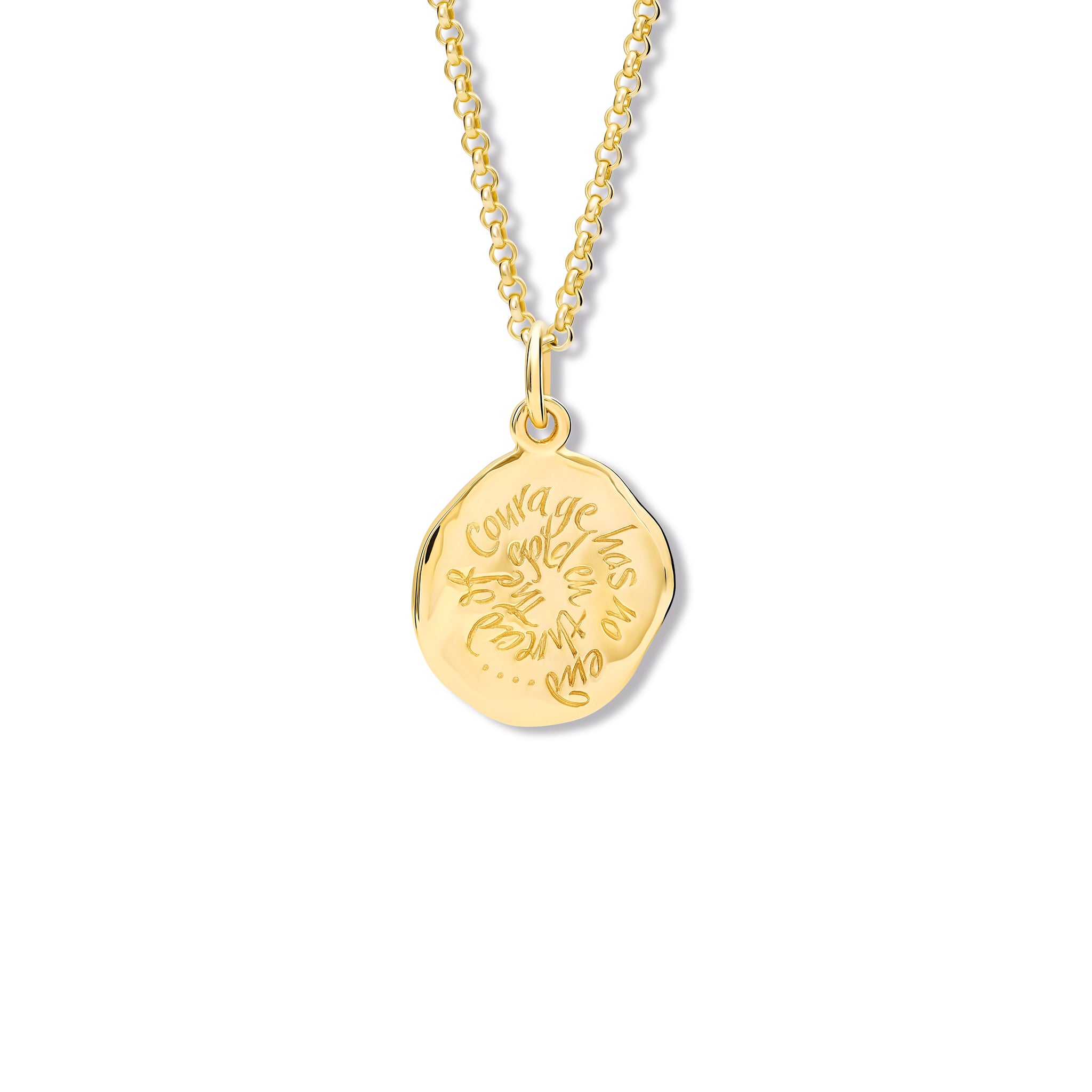 The Golden Thread Quote Pendant Yellow Gold