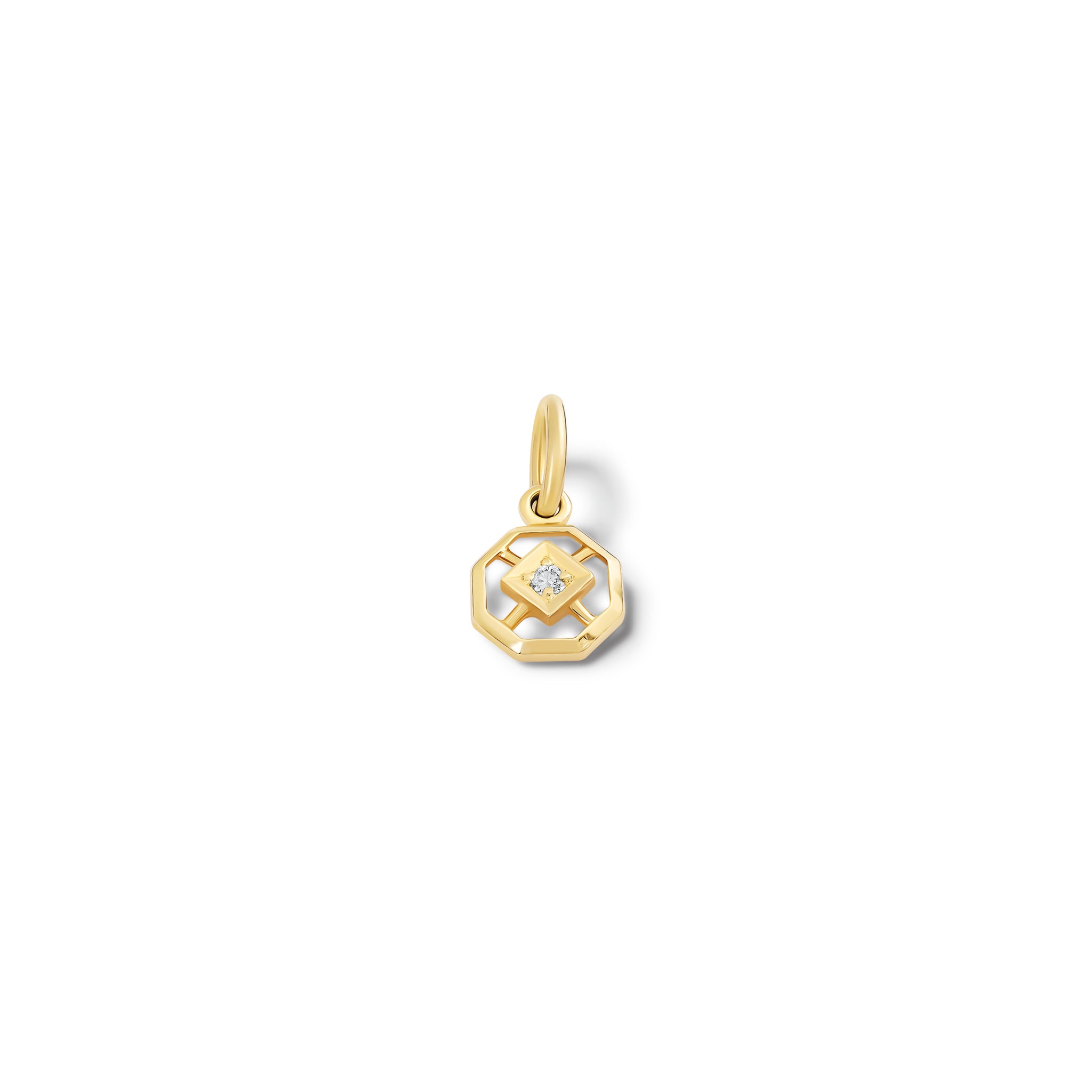 Parquet Small Necklace Pendant Yellow Gold - Diamond