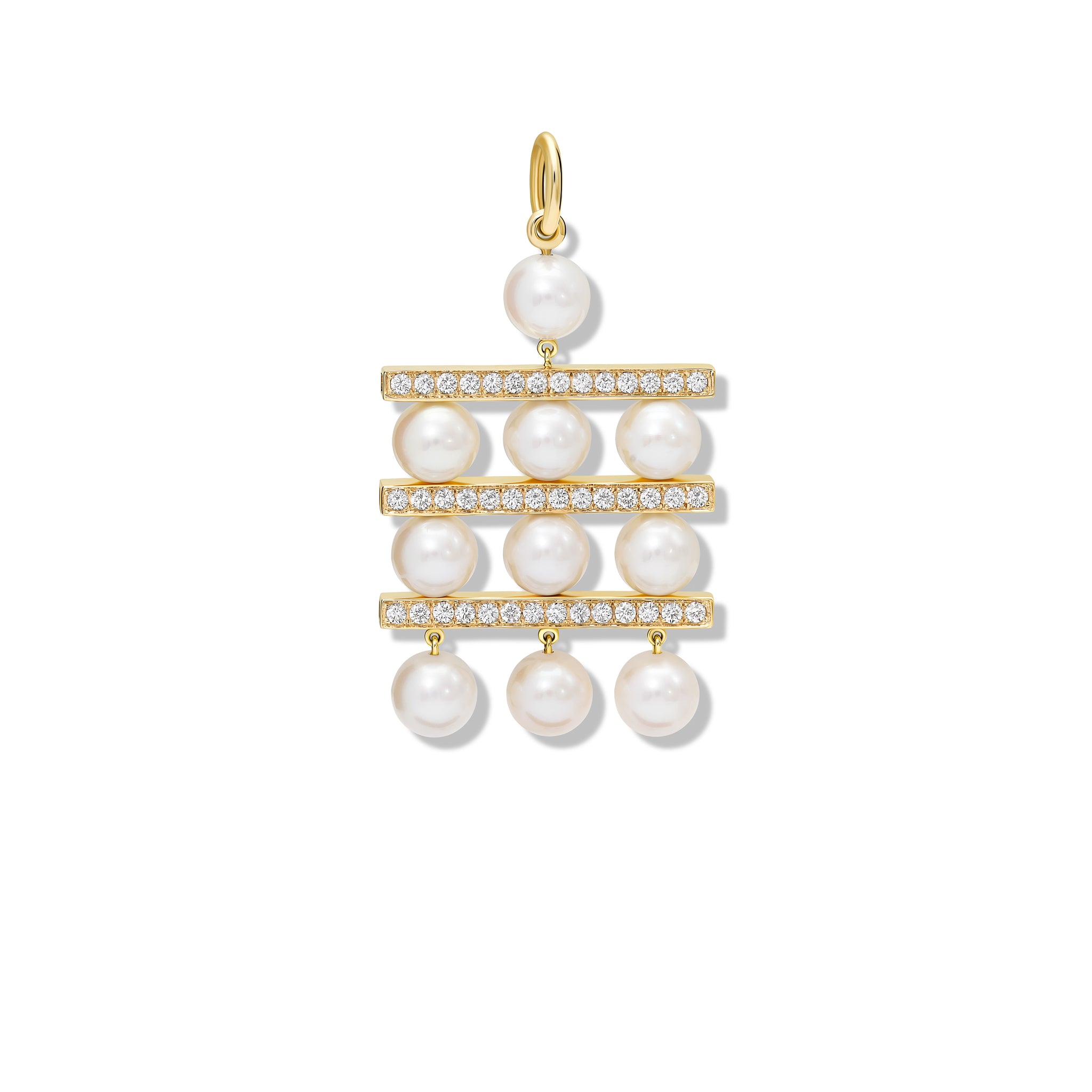 Couture Necklace Pendant Yellow Gold - Diamond Pavé & Pearl