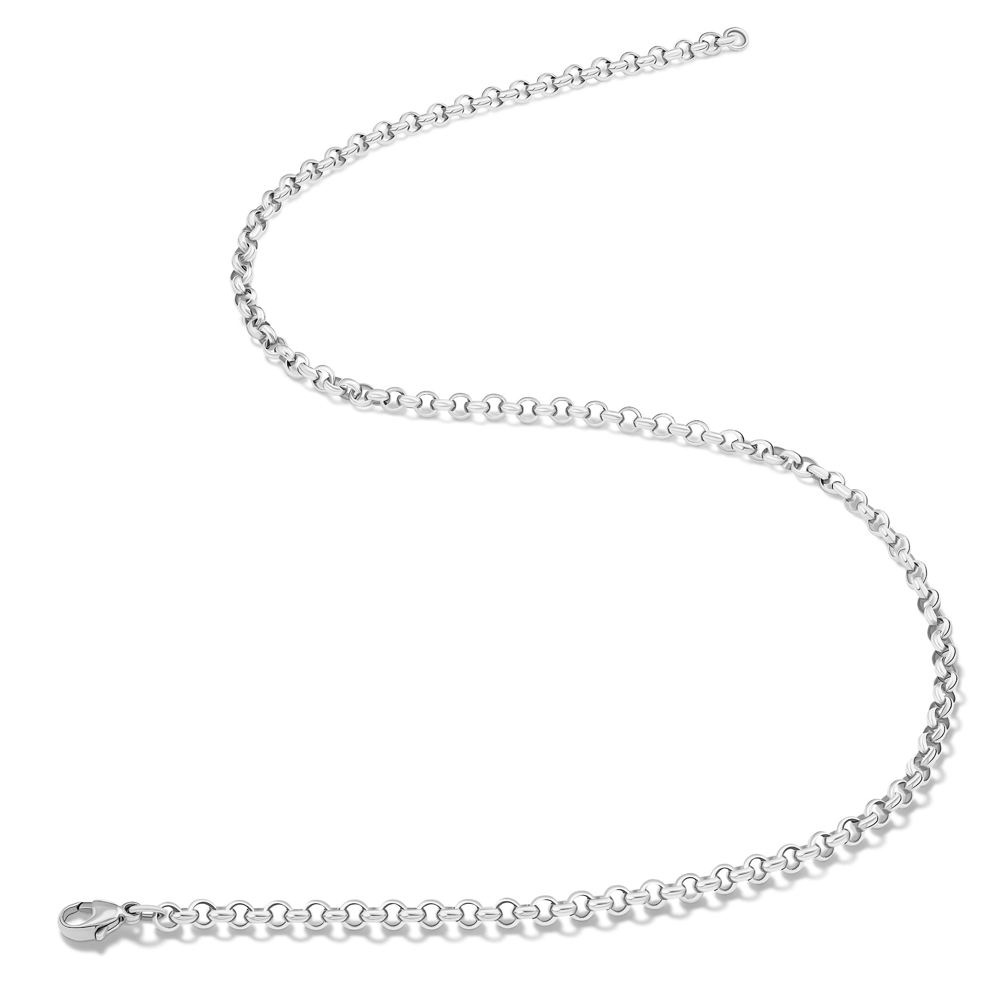 Handcrafted sterling silver necklace chain featuring small chunky round links.