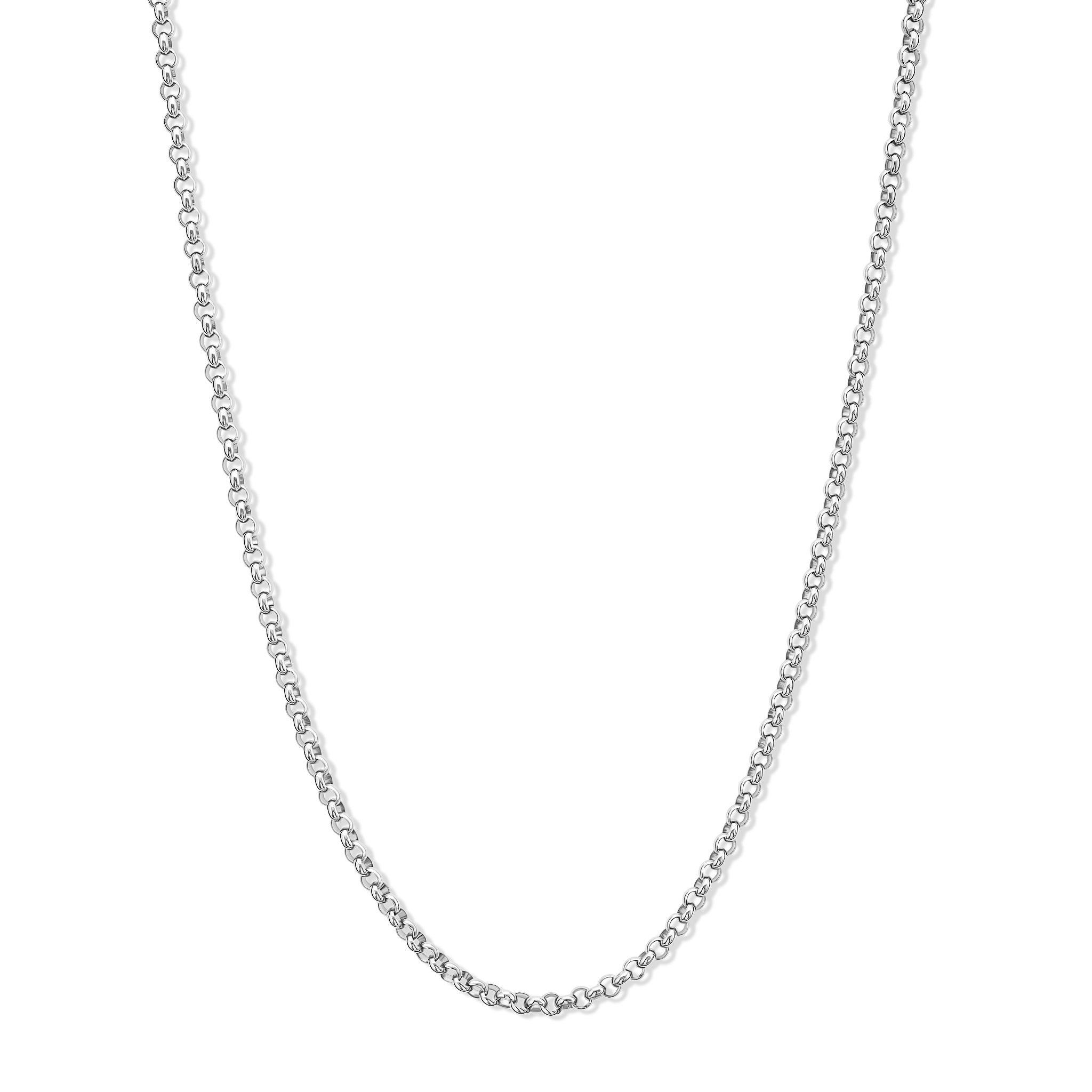 Handcrafted sterling silver necklace chain featuring small chunky round links.