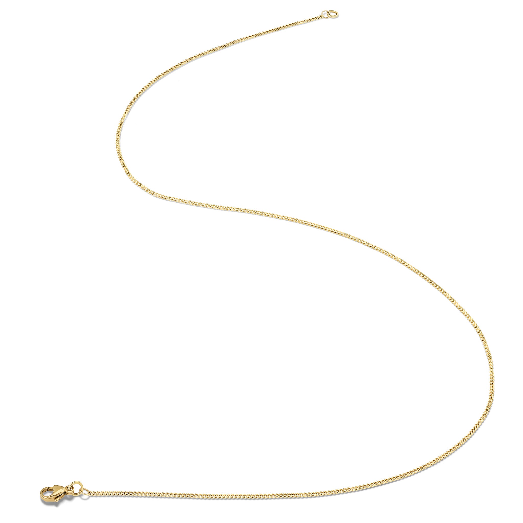 Handcrafted 18ct yellow gold necklace chain perfect for small necklace pendants. 