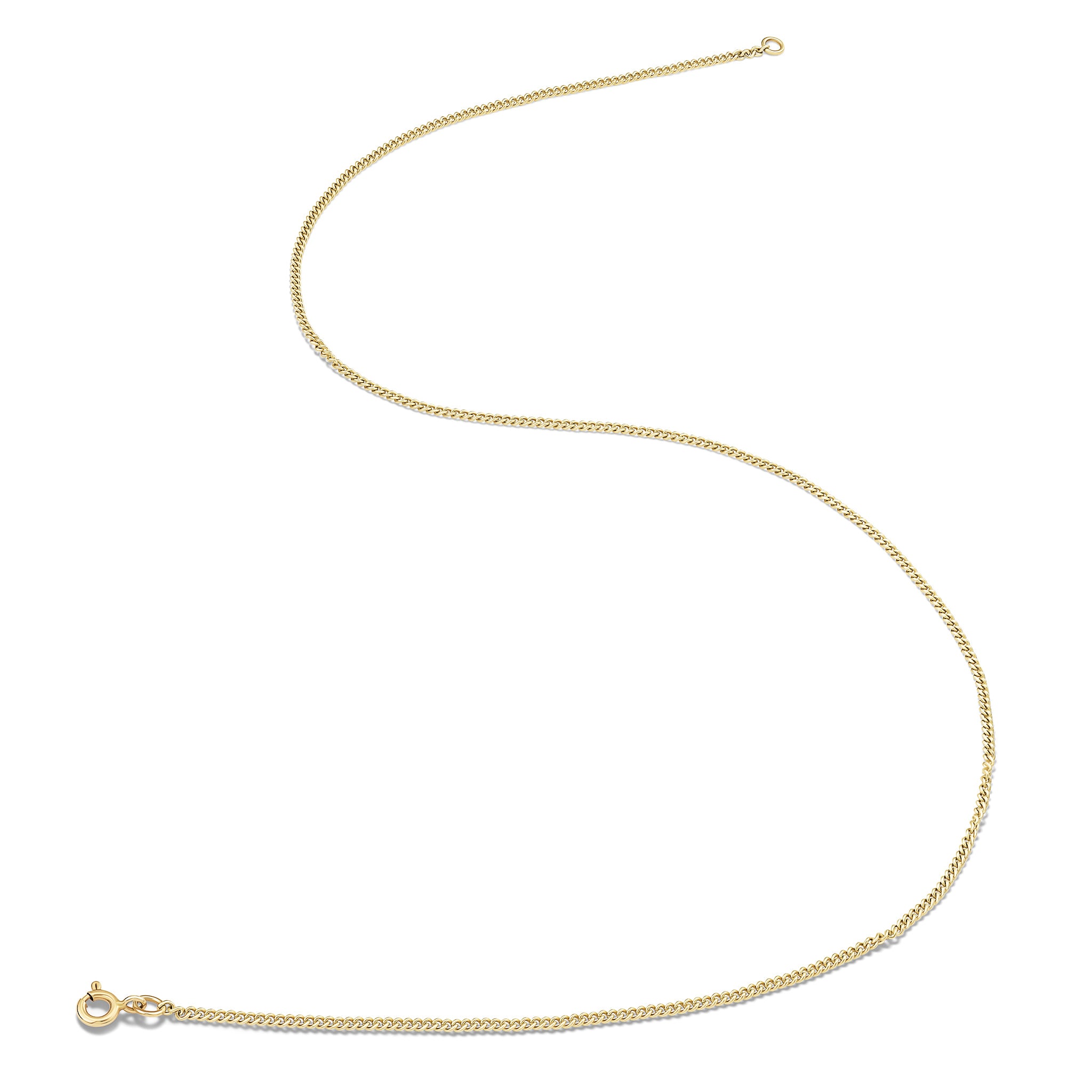 Handcrafted yellow gold necklace chain perfect for small necklace pendants. 