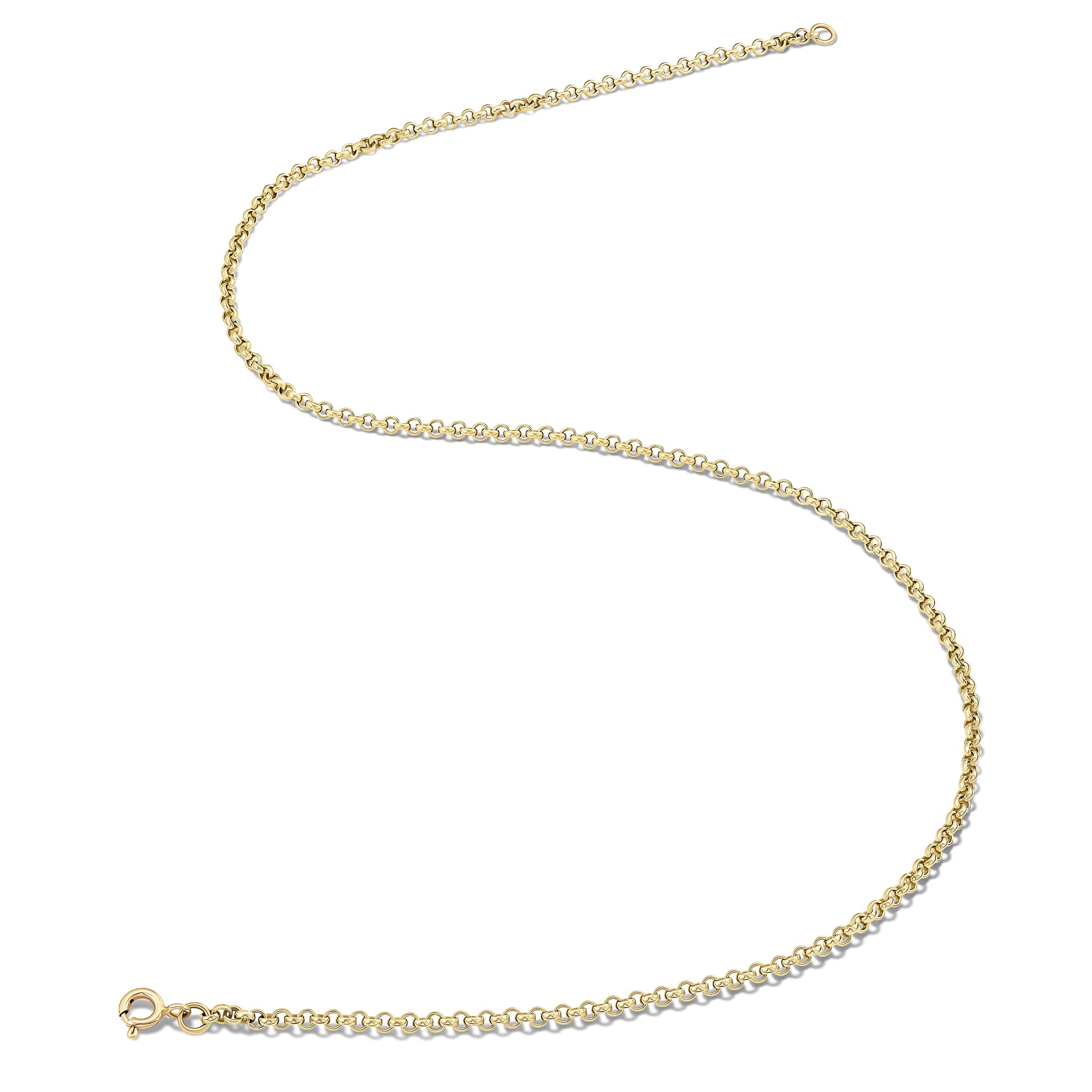 Handcrafted 18ct yellow gold necklace chain featuring small chunky round links.