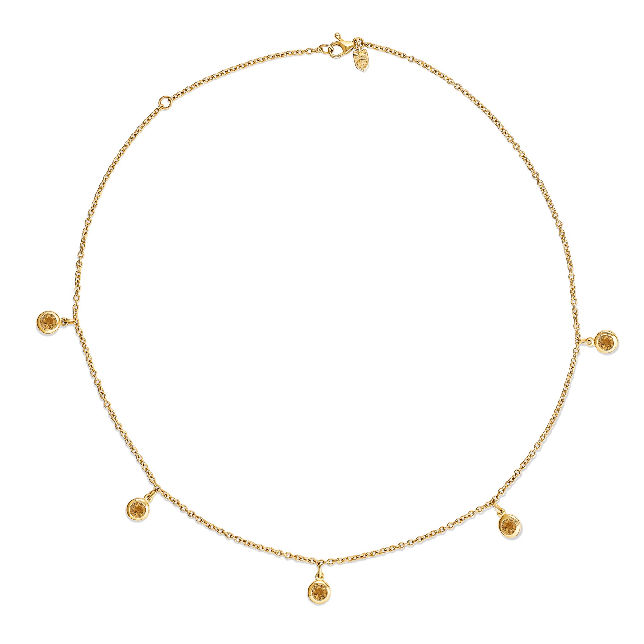 Talya Five Stone Necklace Yellow Gold - Citrine