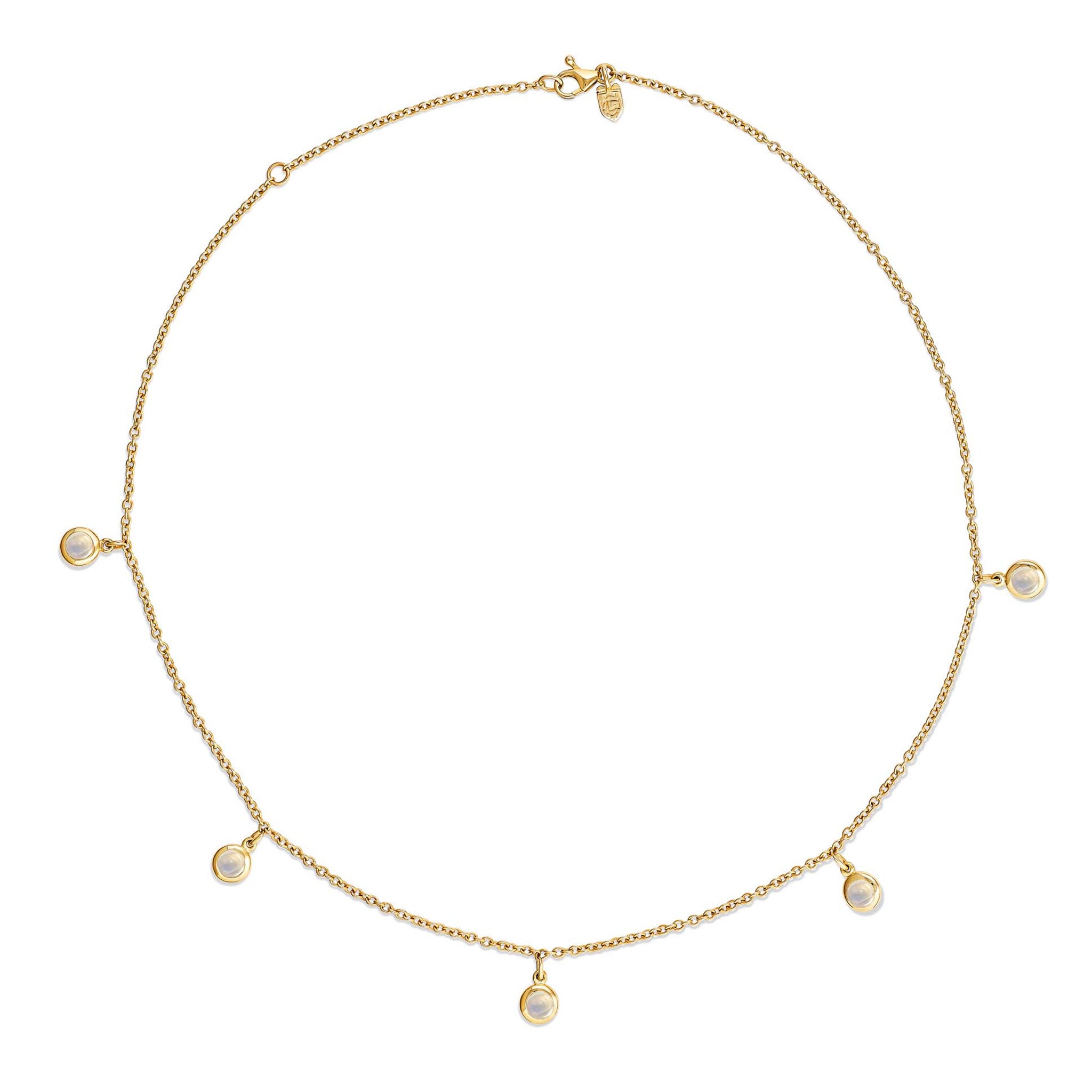 Talya Five Stone Necklace Yellow Gold - Moonstone