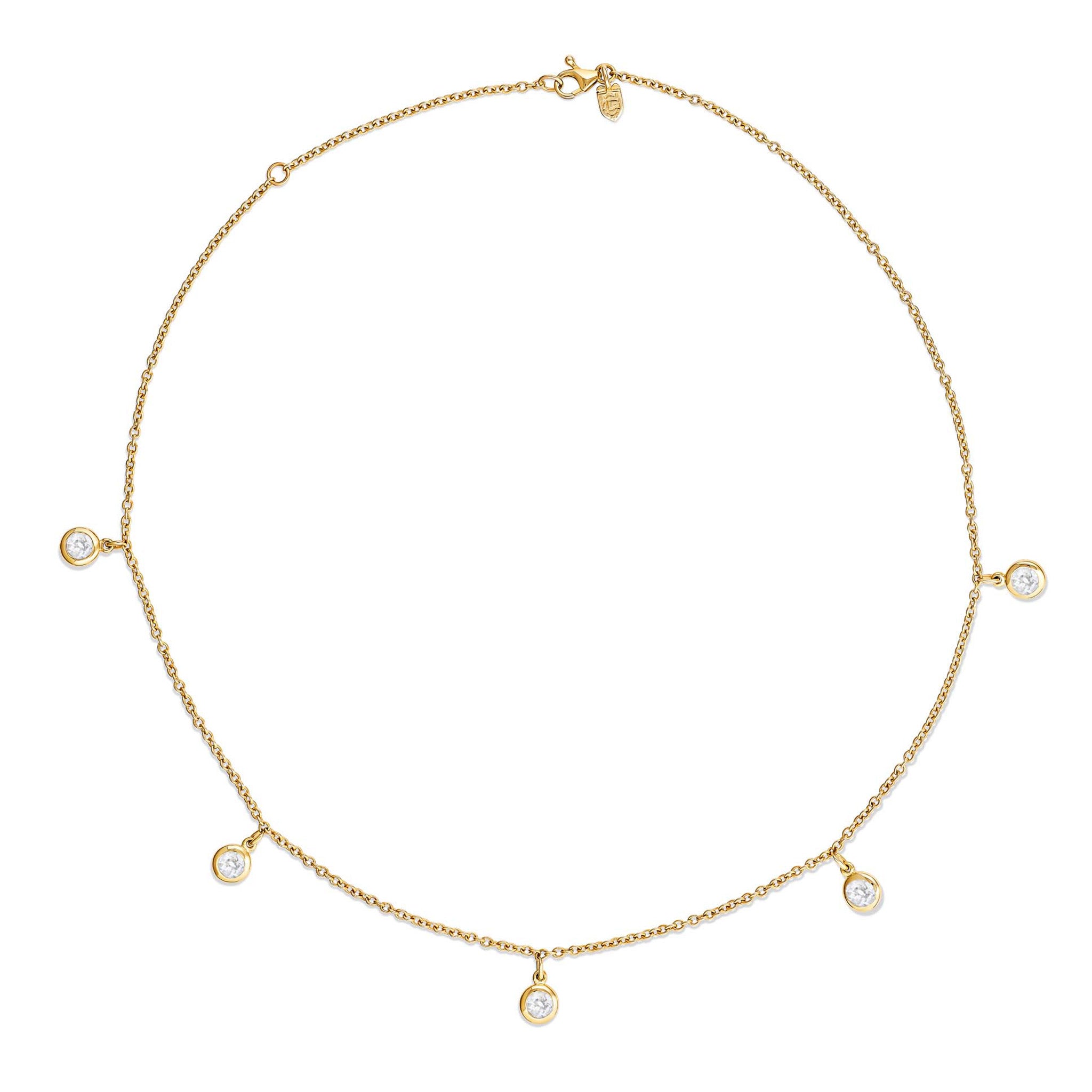 Talya Five Stone Necklace 18ct Yellow Gold - Diamond