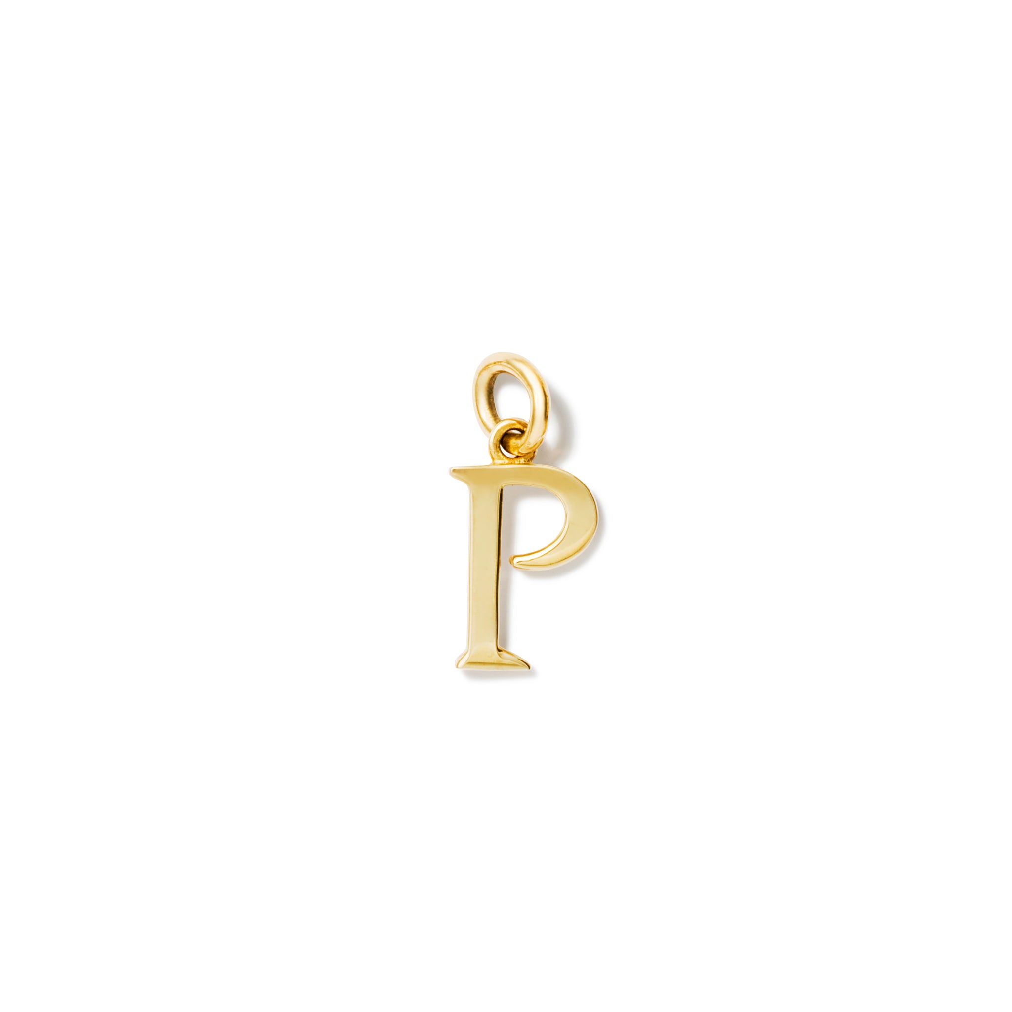 Alice Alphabet Initial Necklace Pendant Yellow Gold