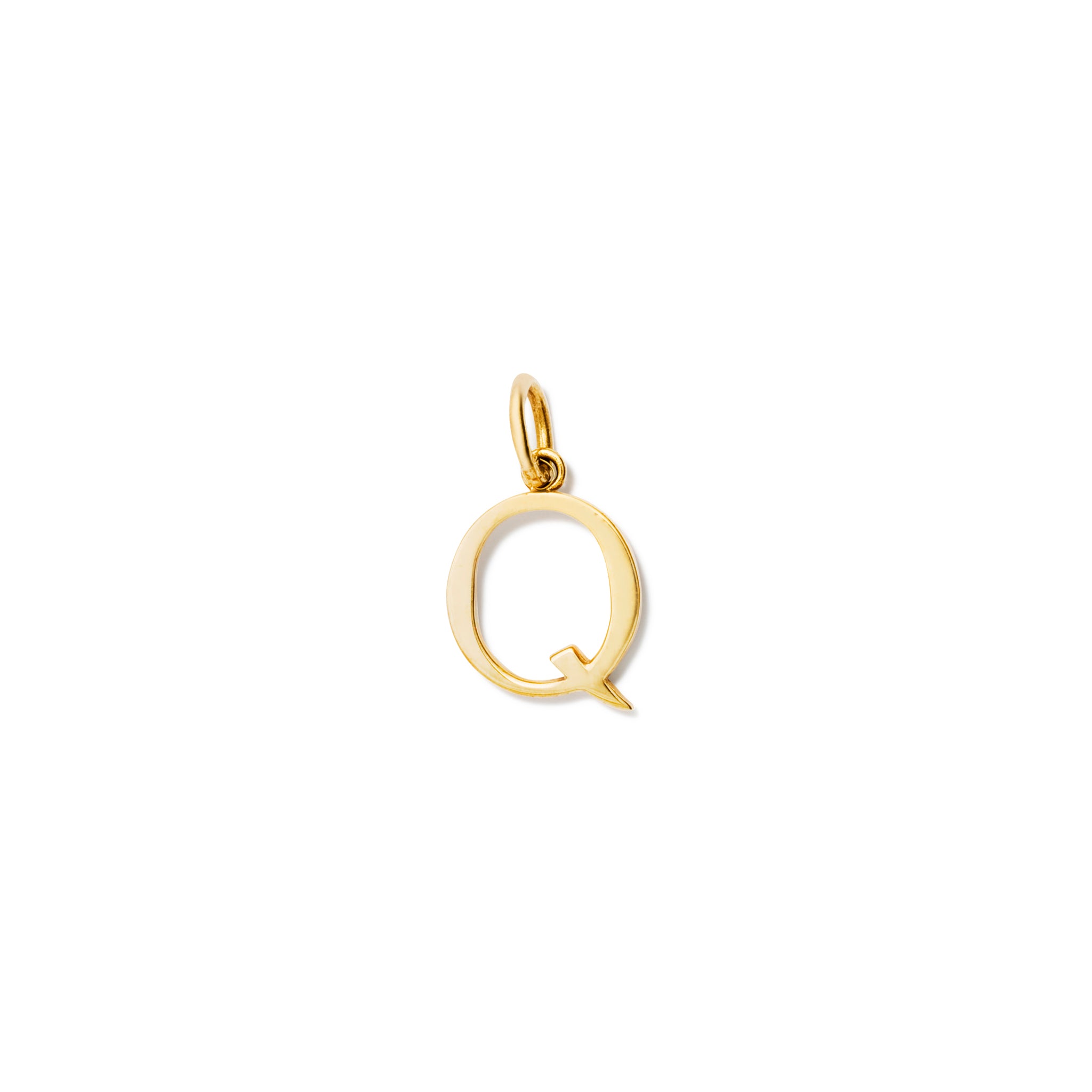 Alice Alphabet Initial Necklace Pendant Yellow Gold