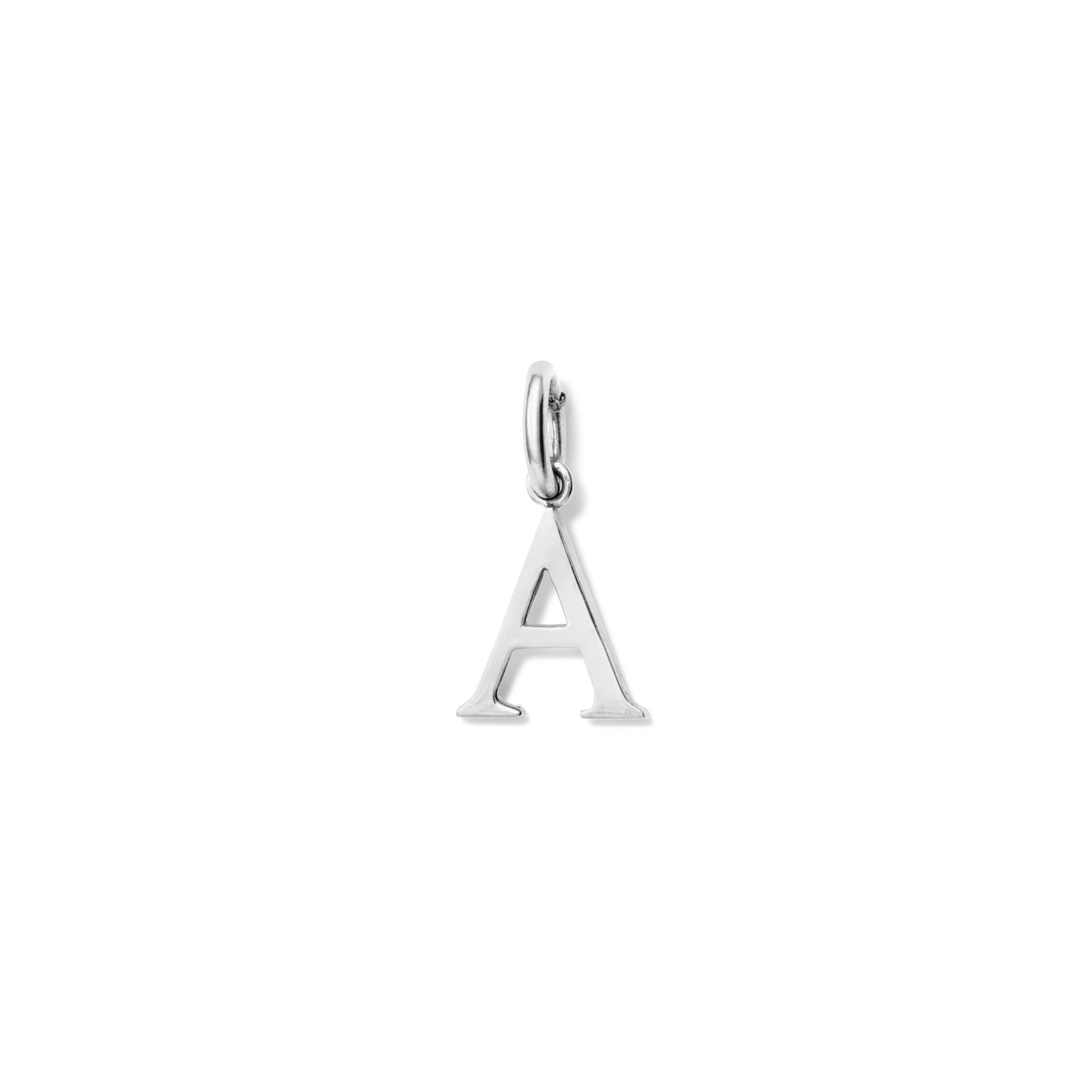 Alice Alphabet Initial Necklace Pendant Silver