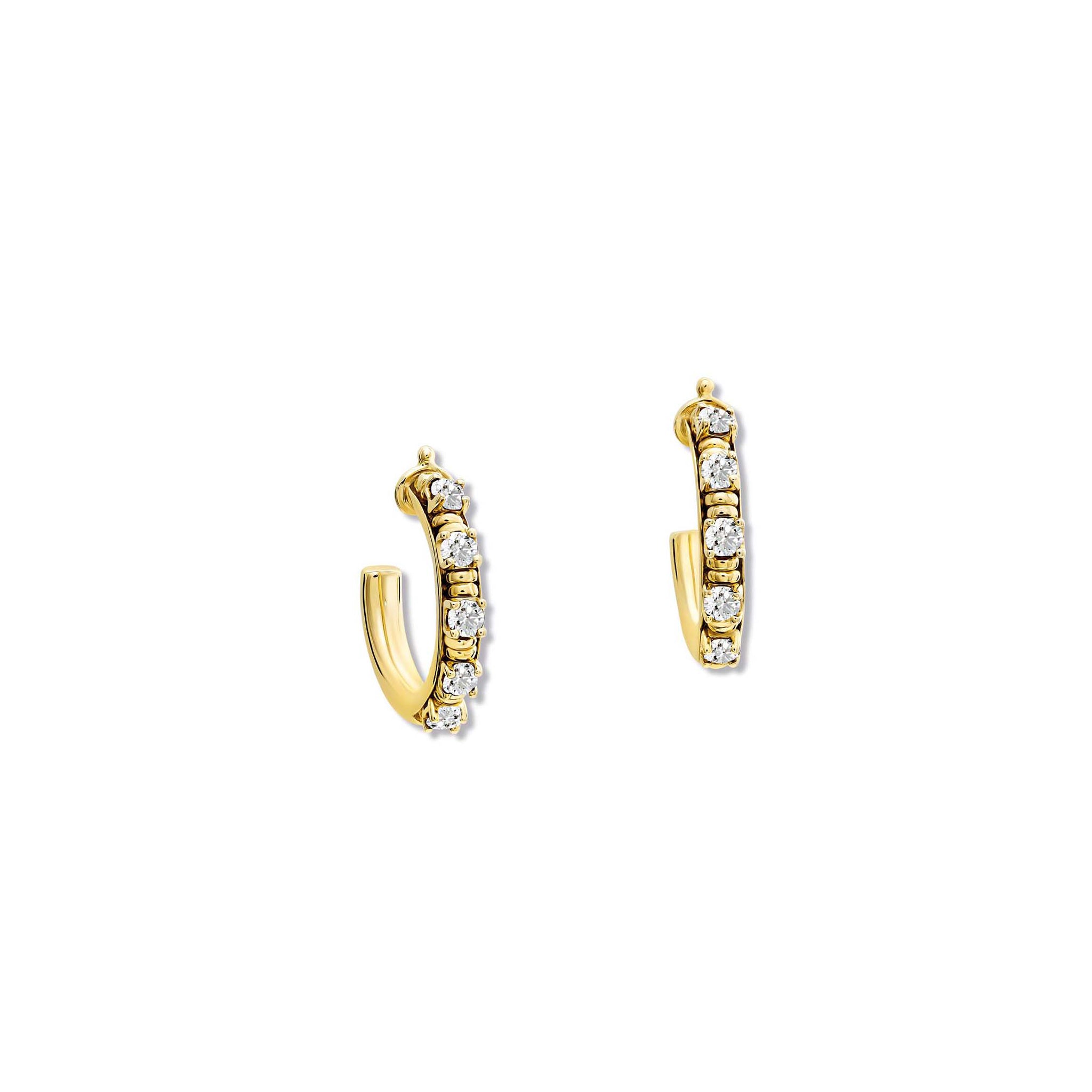 Mashrabiya Trellis Hoop Earrings Yellow Gold - Diamond