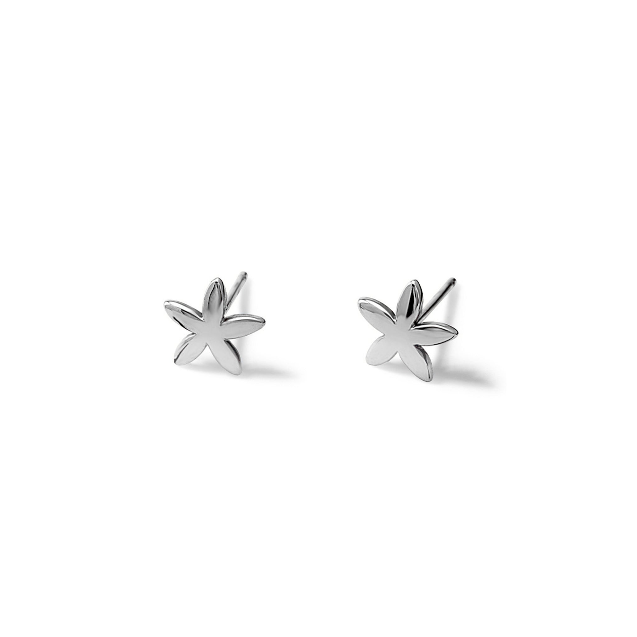 Handcrafted sterling silver starfish shaped earrings.