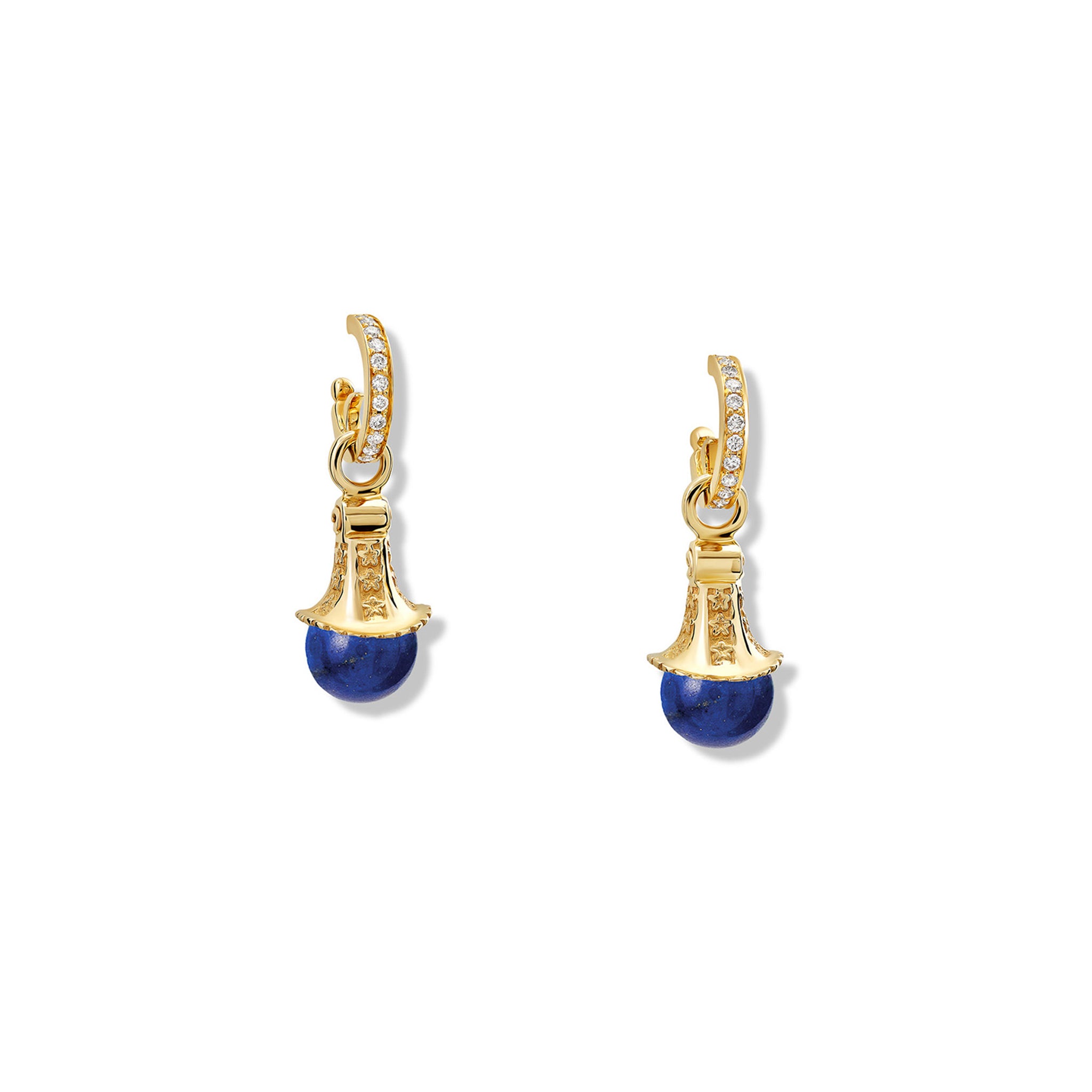 Fouquet Earring Drops Yellow Gold - Lapis Lazuli