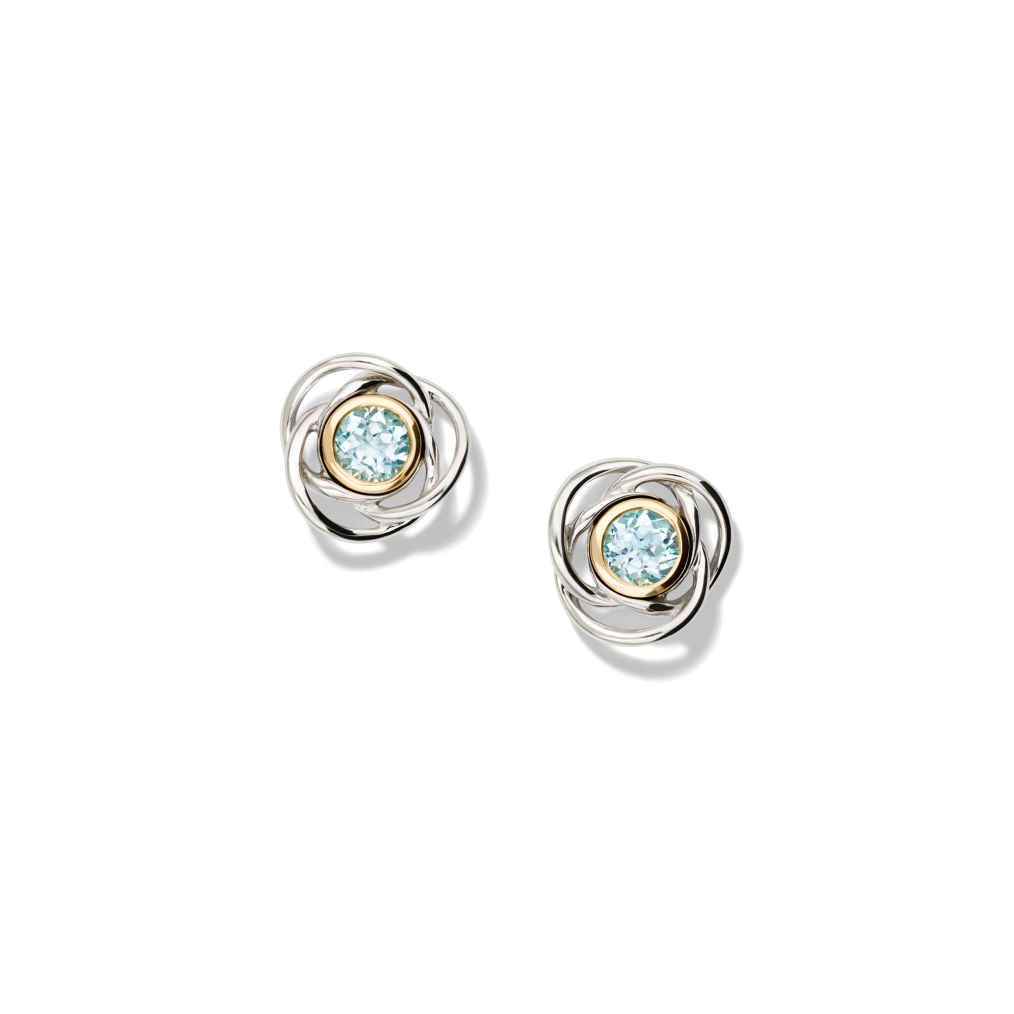 Handcrafted sterling silver earring halos featuring three layered circles.
