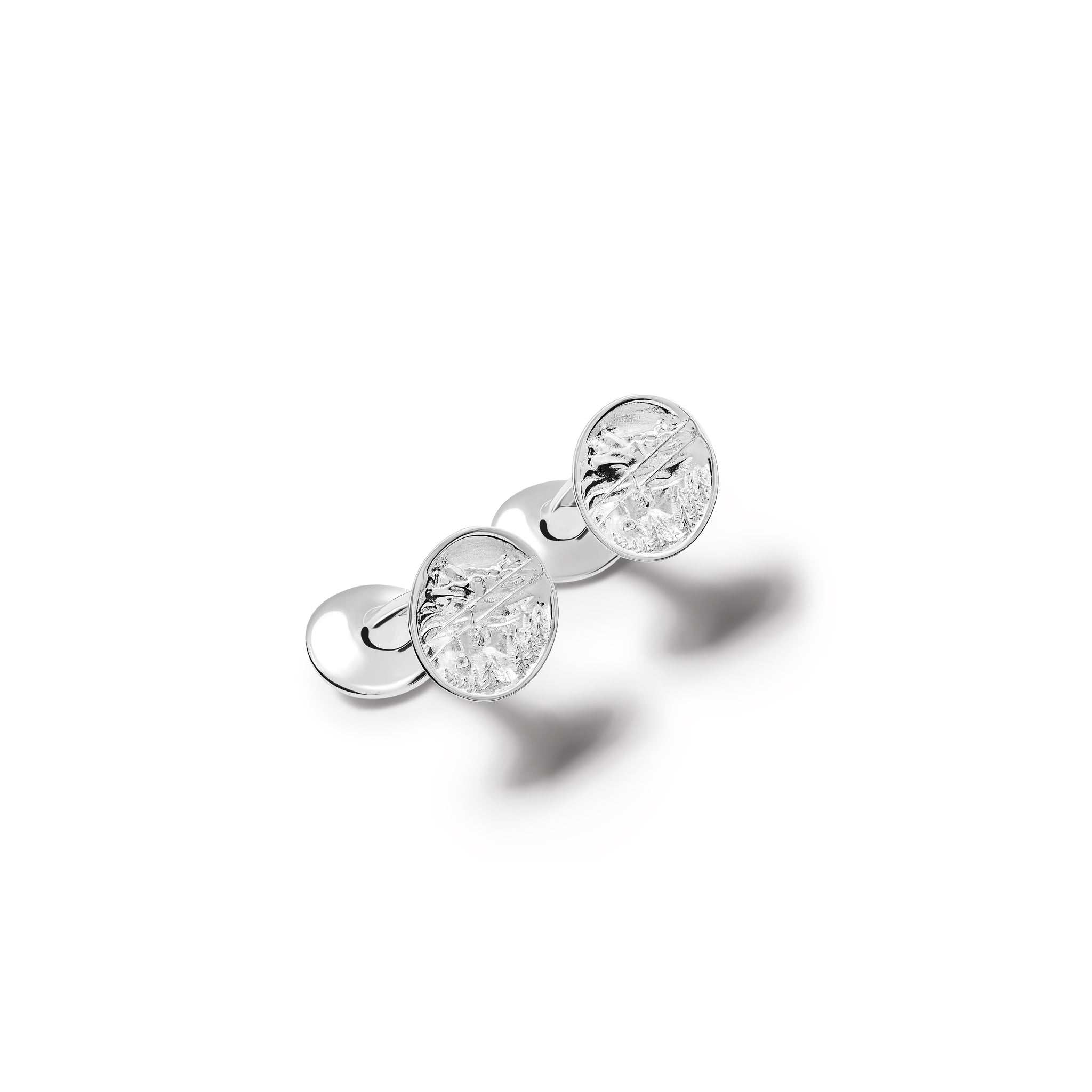 Le Ski Single Ended Cufflinks Silver