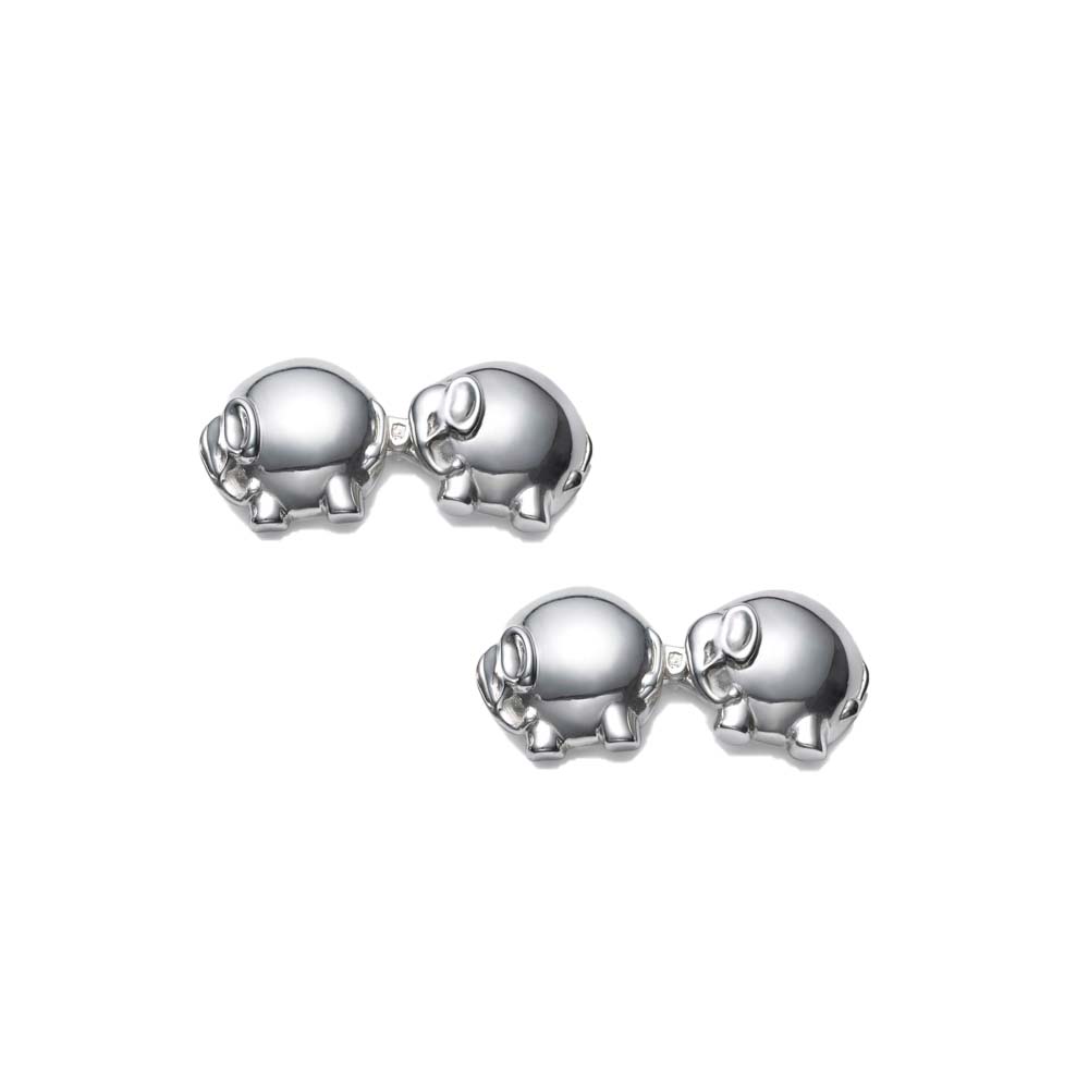 Elephant Double Ended Cufflinks Silver