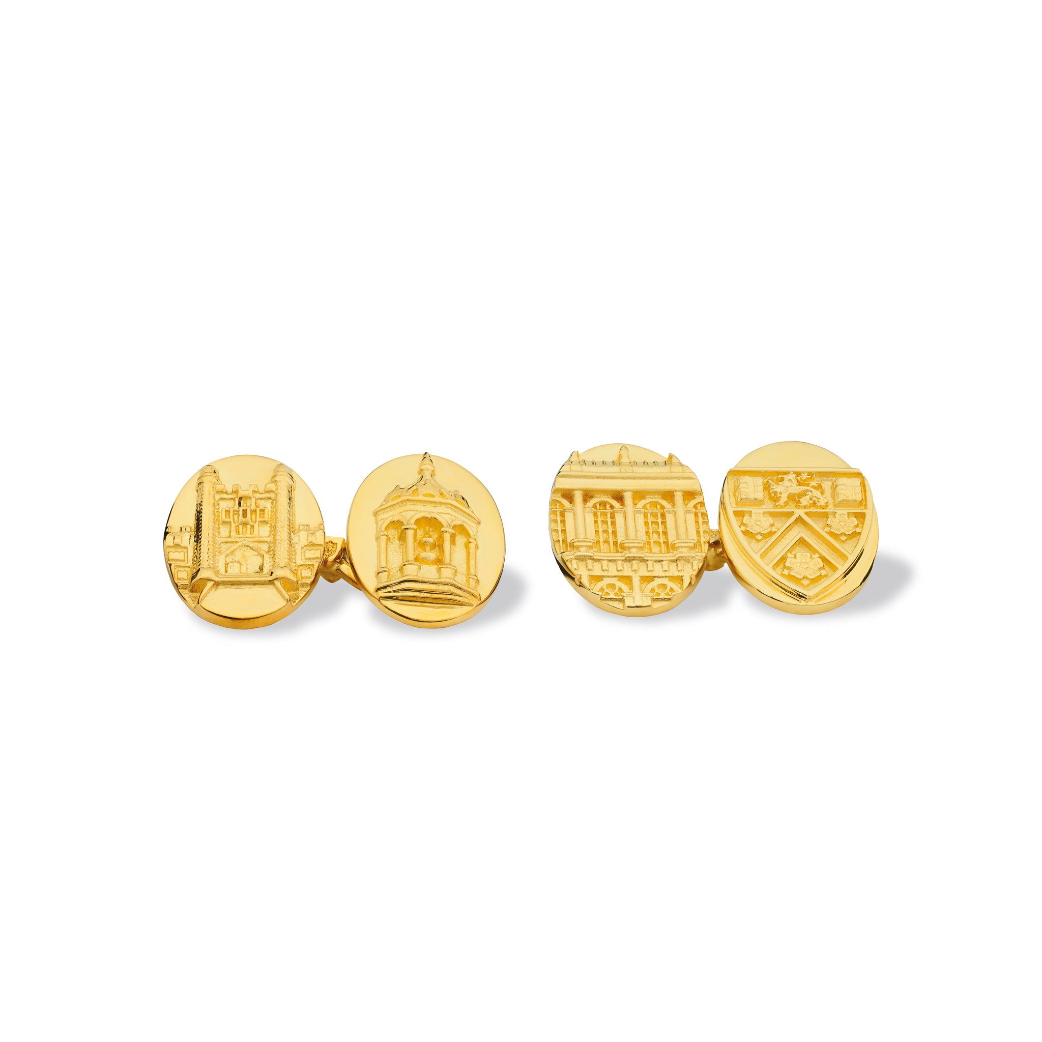 Trinity College Cambridge Double Ended Cufflinks Yellow Gold
