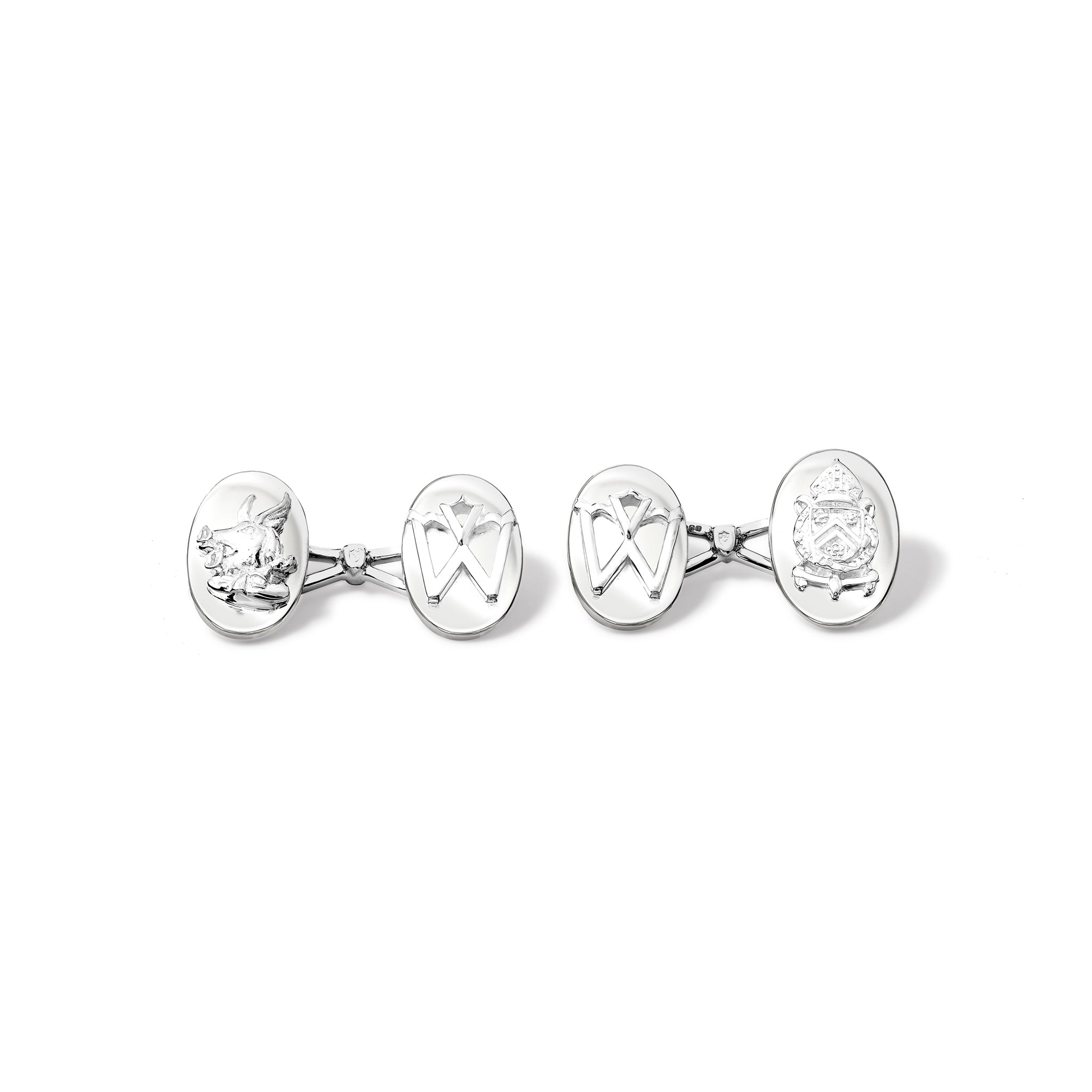 Winchester College Trusty Servant Double Ended Cufflinks Silver