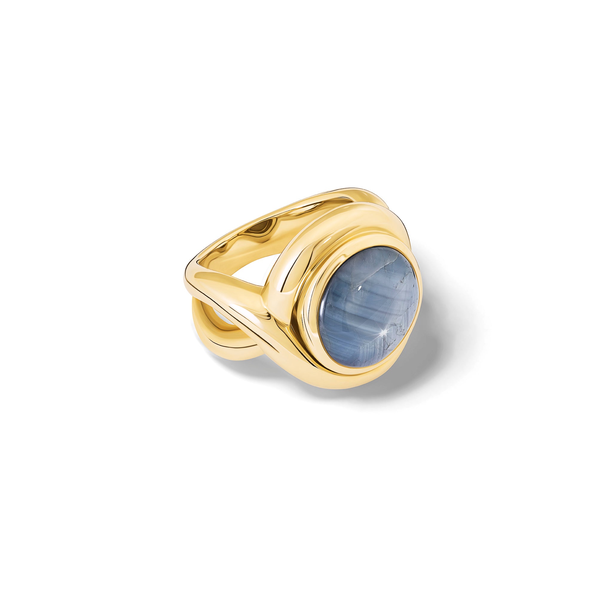 Severine Medium Ring Yellow Gold - Cabochon Star Sapphire