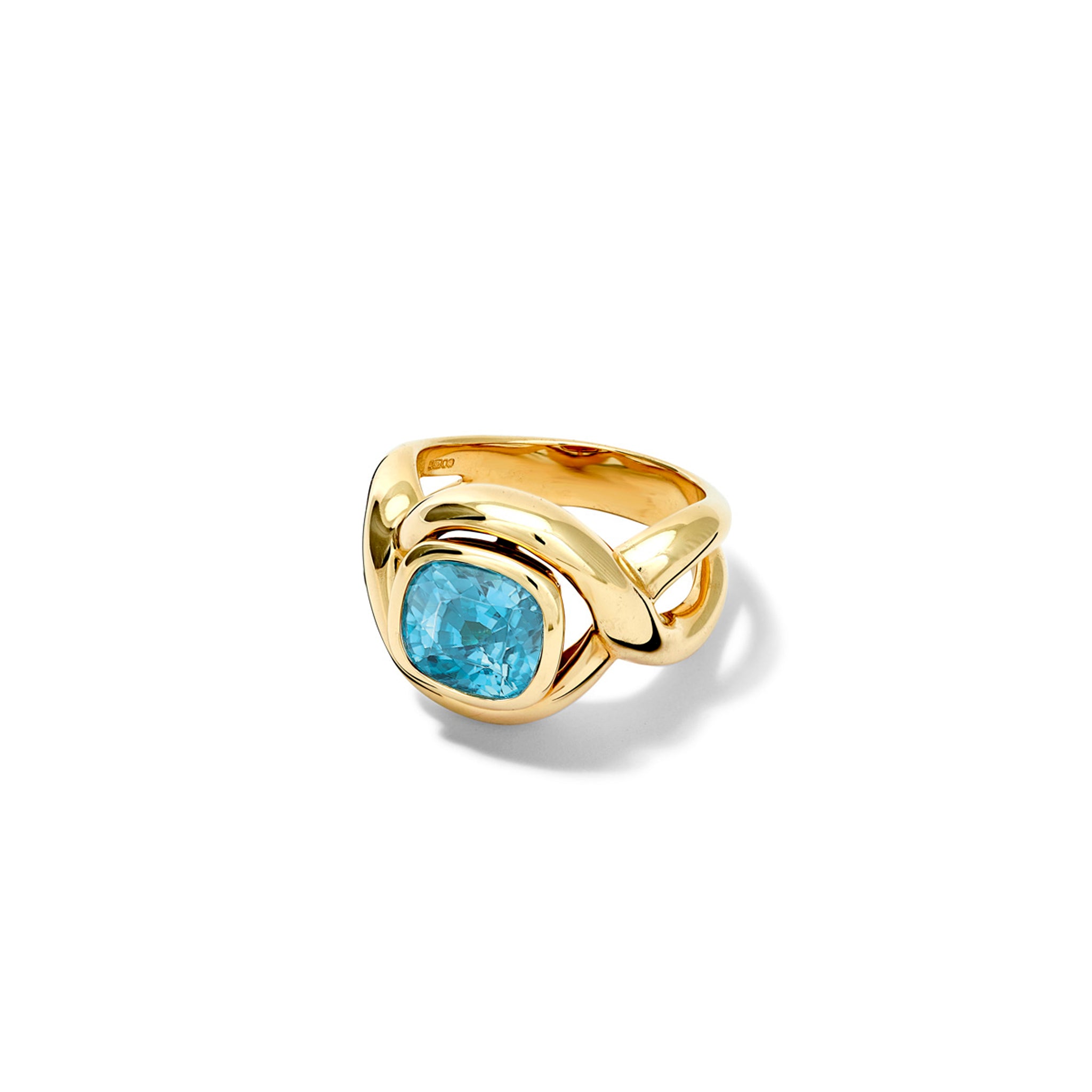 Severine Small Ring Yellow Gold - Blue Zircon