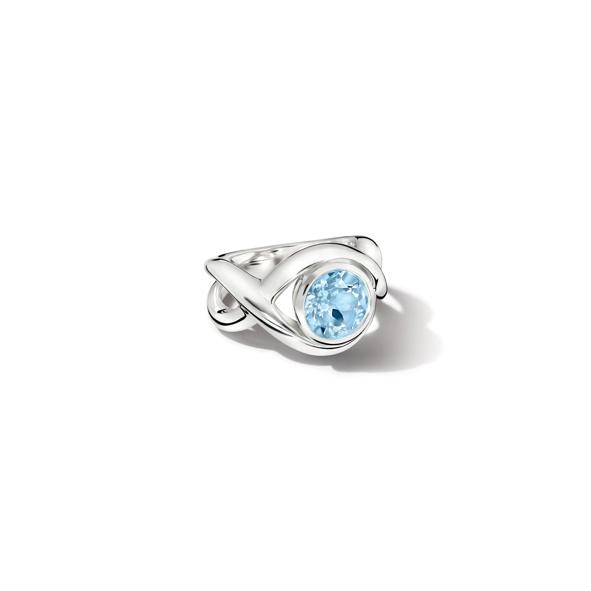 Severine Medium Ring Silver - Blue Topaz
