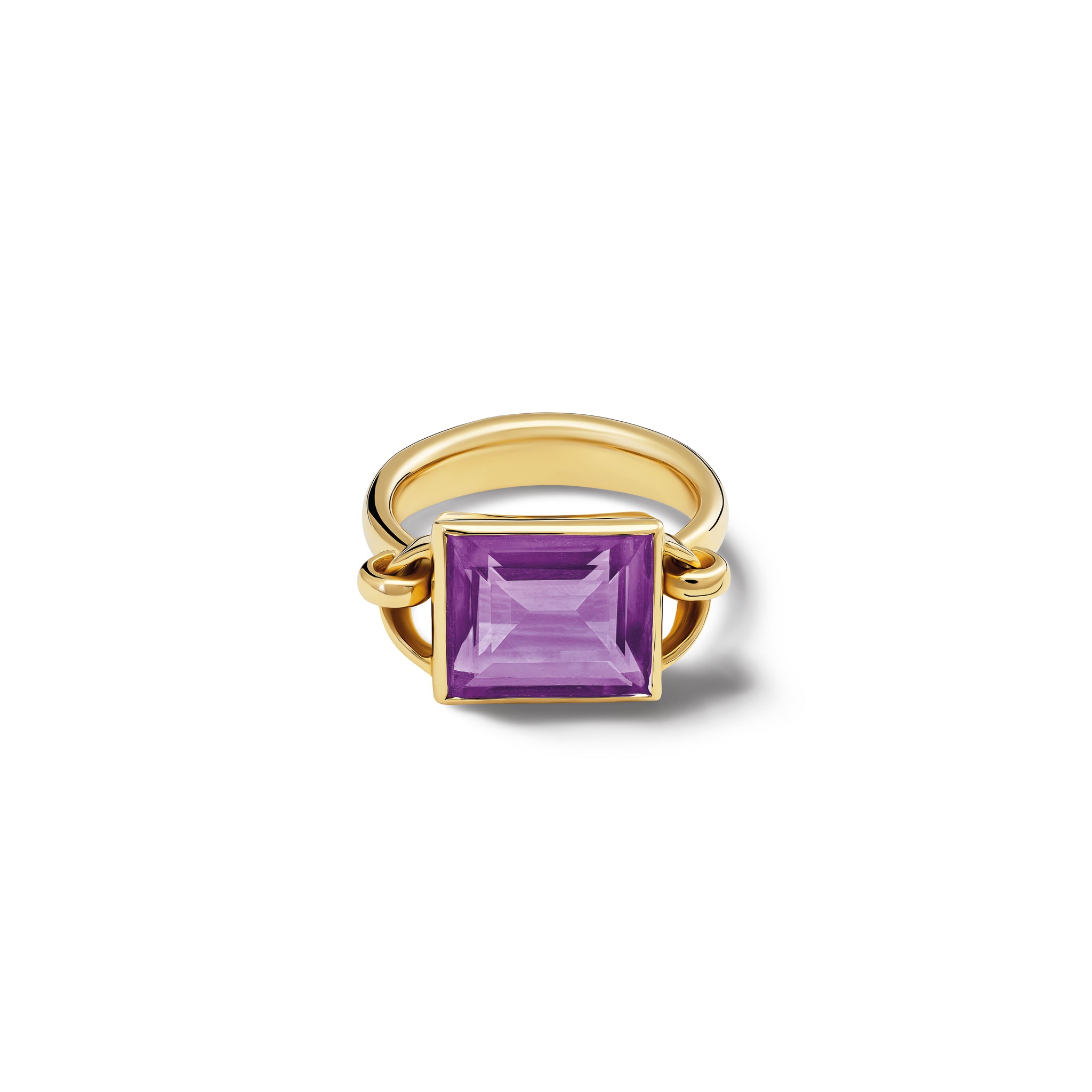 Baguette Ring Yellow Gold - Amethyst
