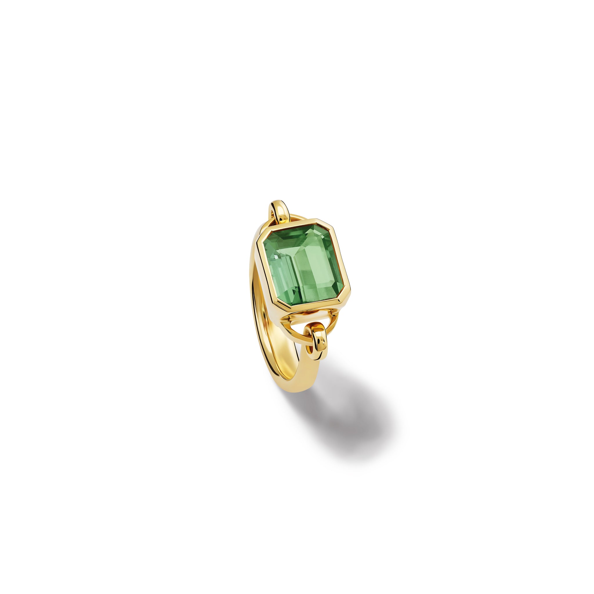 Handcrafted 18ct yellow gold ring featuring a central aquamarine, birthstone of October.