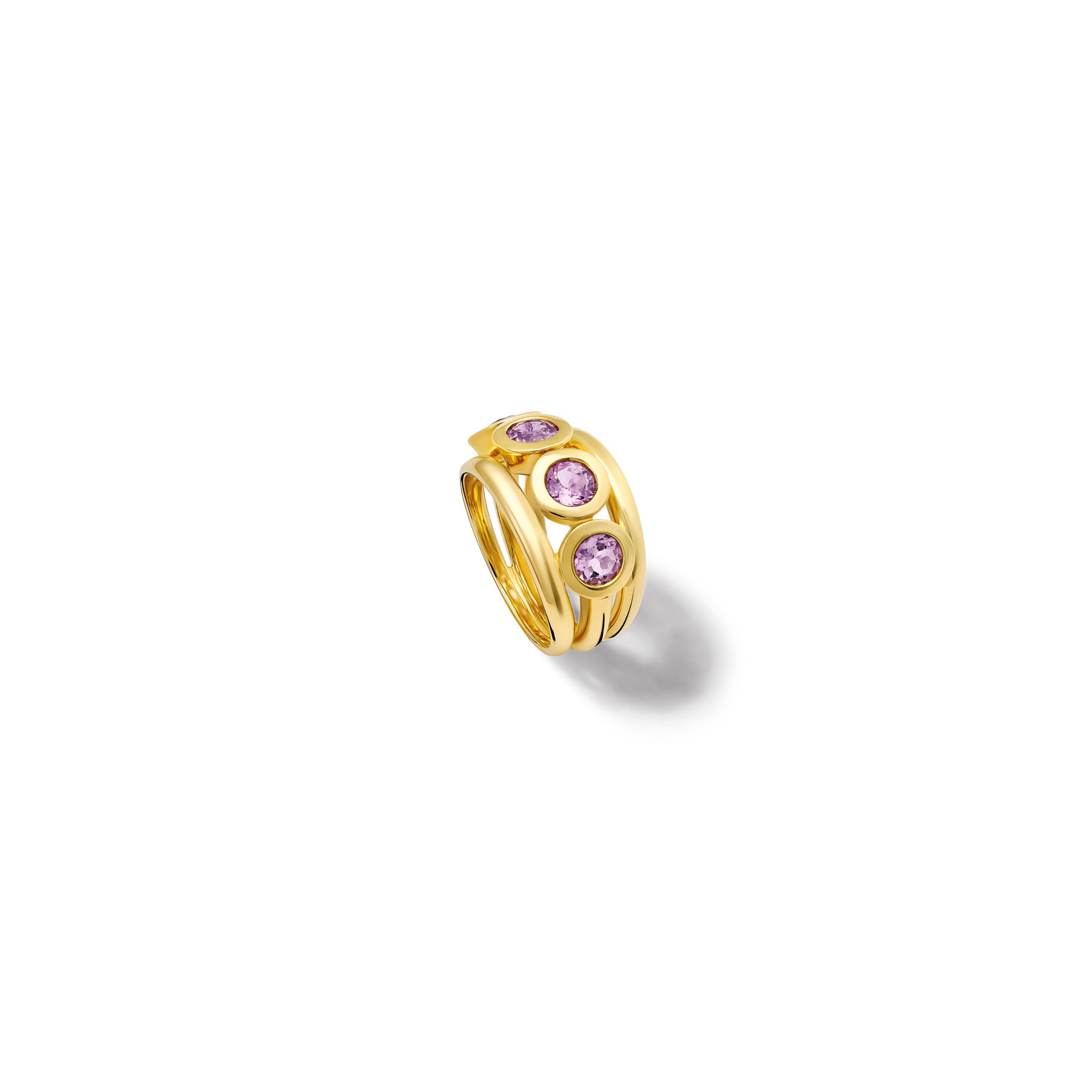 Aeneus Classic Ring Yellow Gold - Lilac Amethyst