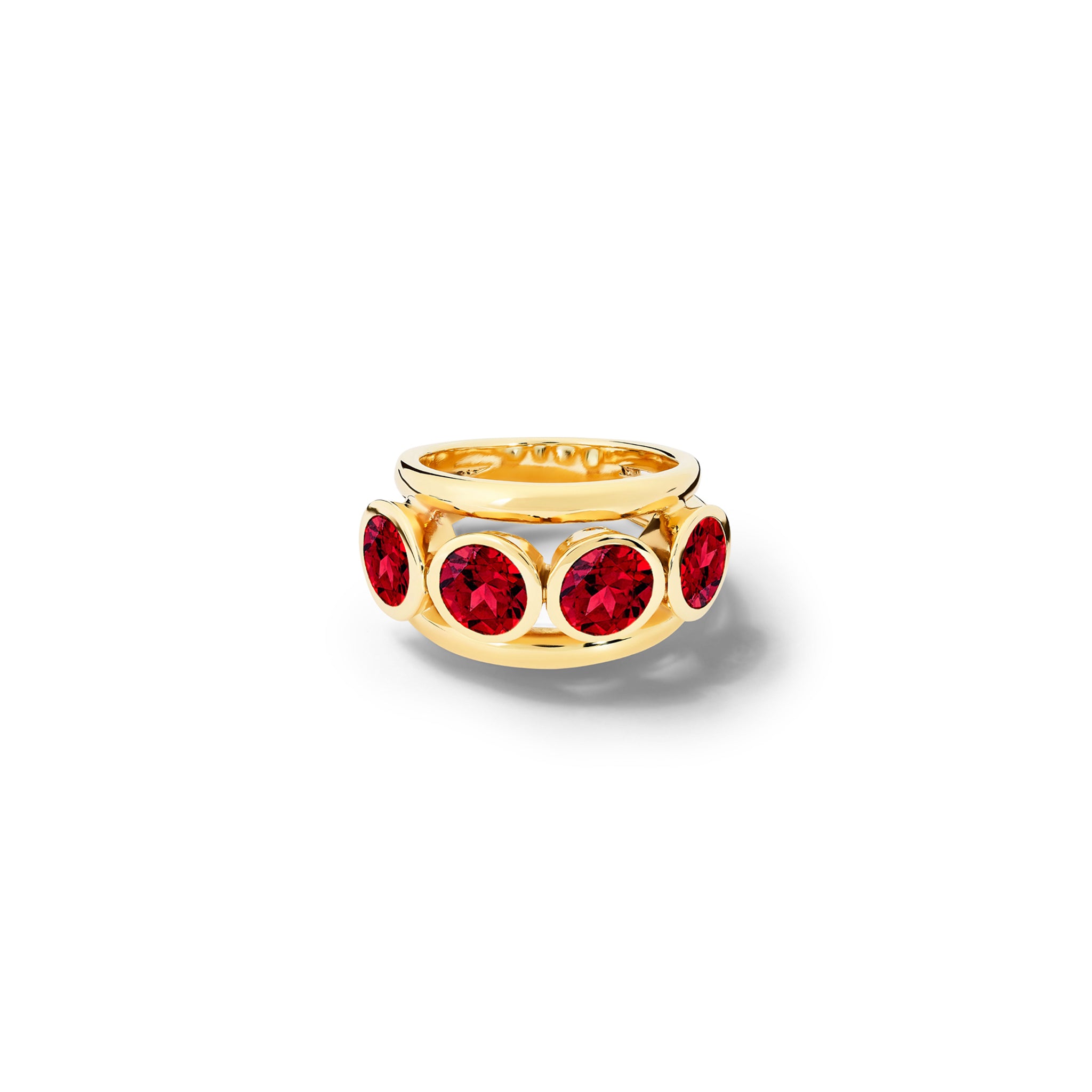 Aeneus Classic Ring Yellow Gold - Garnet