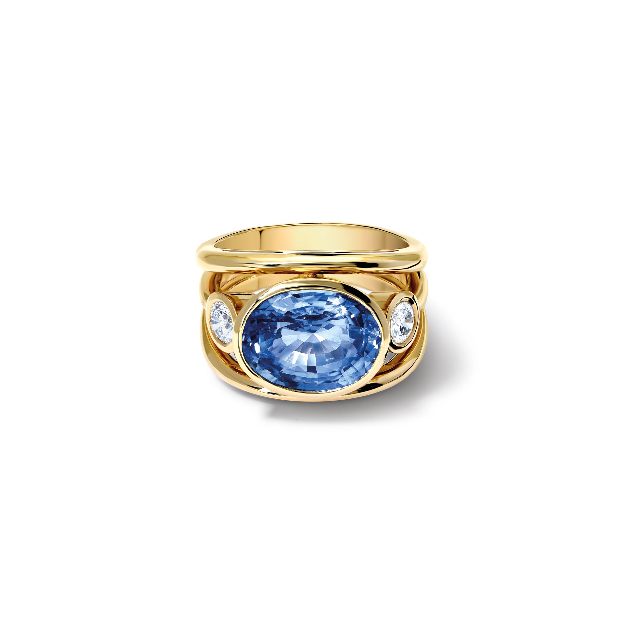 Aeneus Roman Ring 18ct Yellow Gold - Sapphire & Diamond