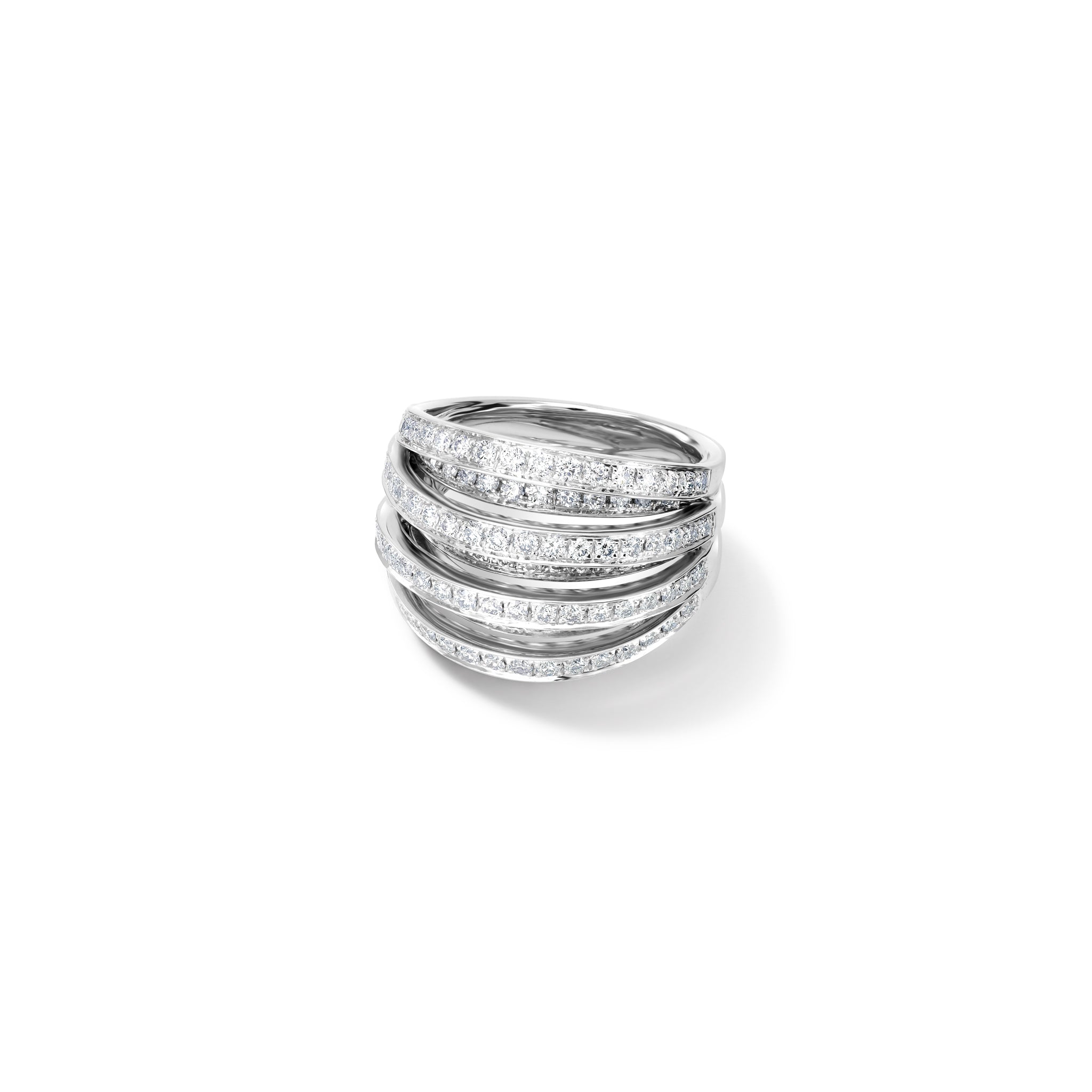 Il Ventaglio Ring 18ct White Gold - Diamond Pavé