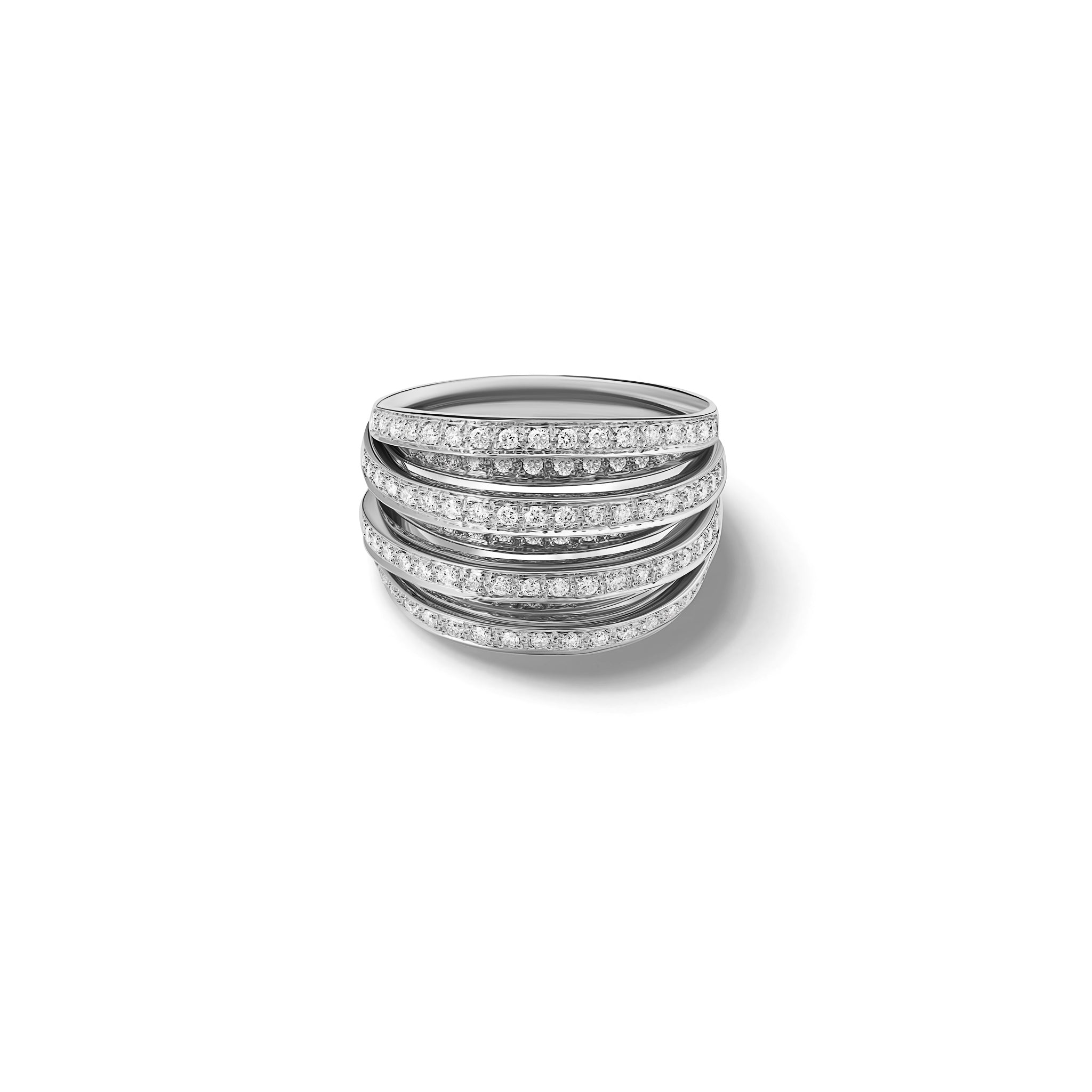 Il Ventaglio Ring 18ct White Gold - Diamond Pavé