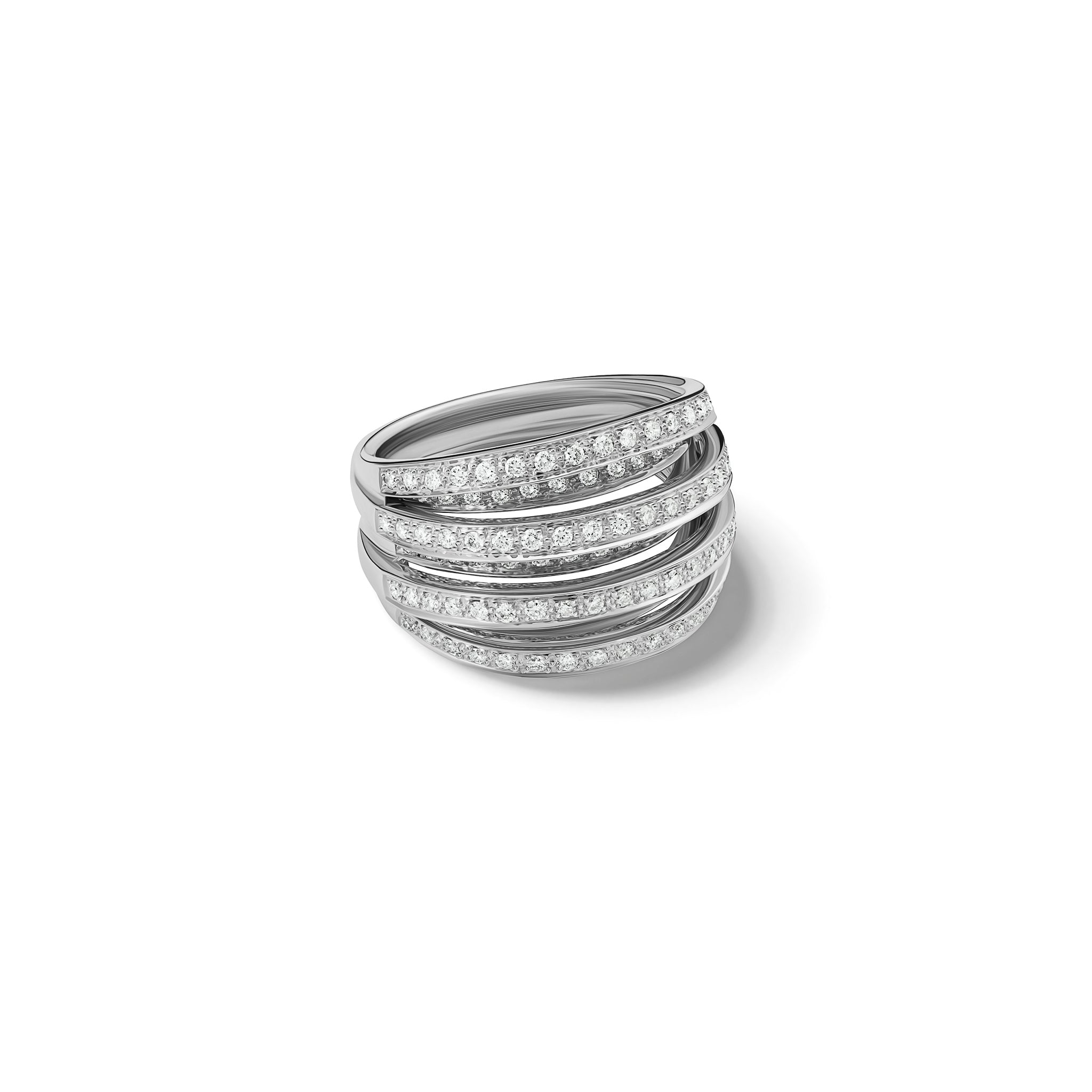 Il Ventaglio Ring 18ct White Gold - Diamond Pavé