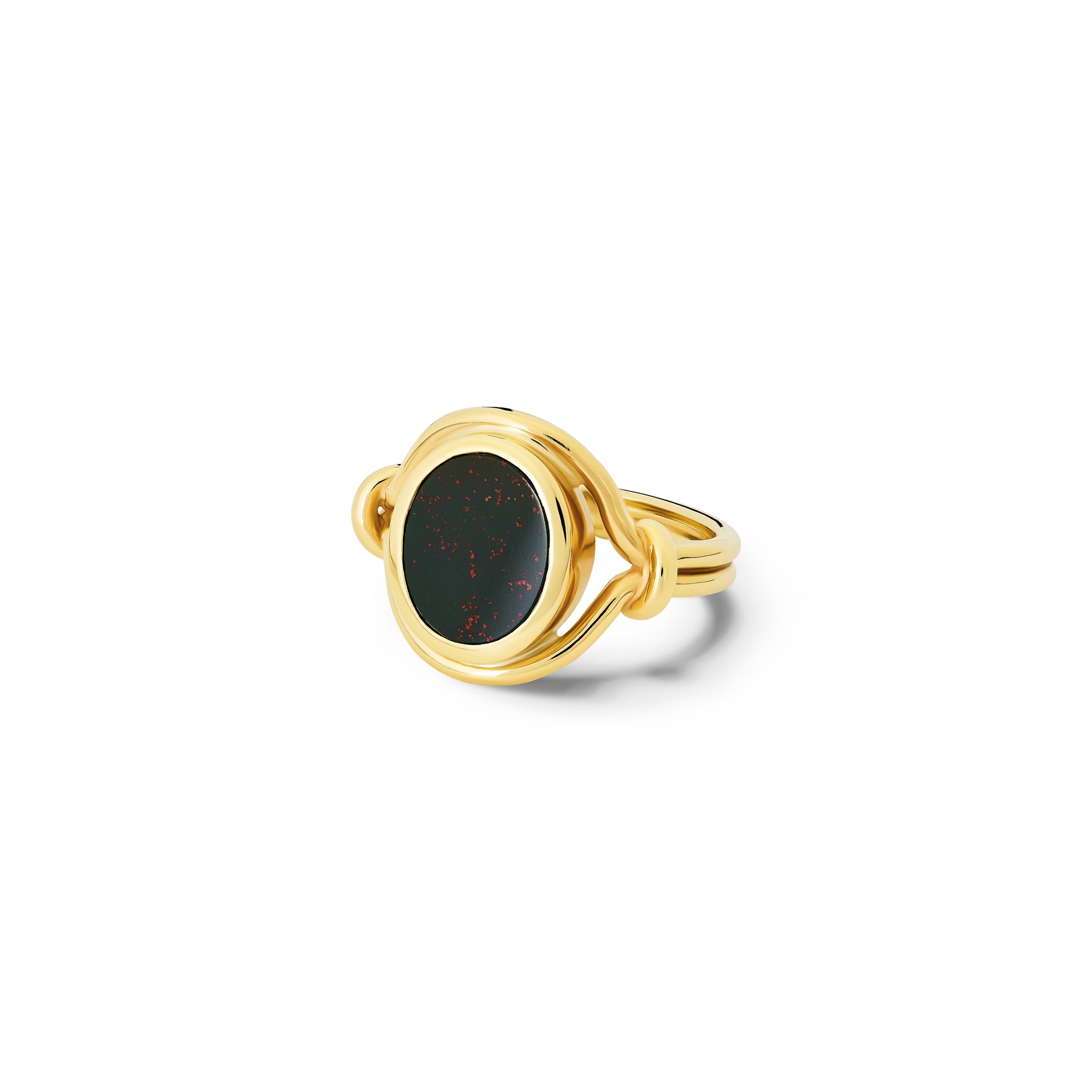 Agricola Signet Ring Yellow Gold - Bloodstone