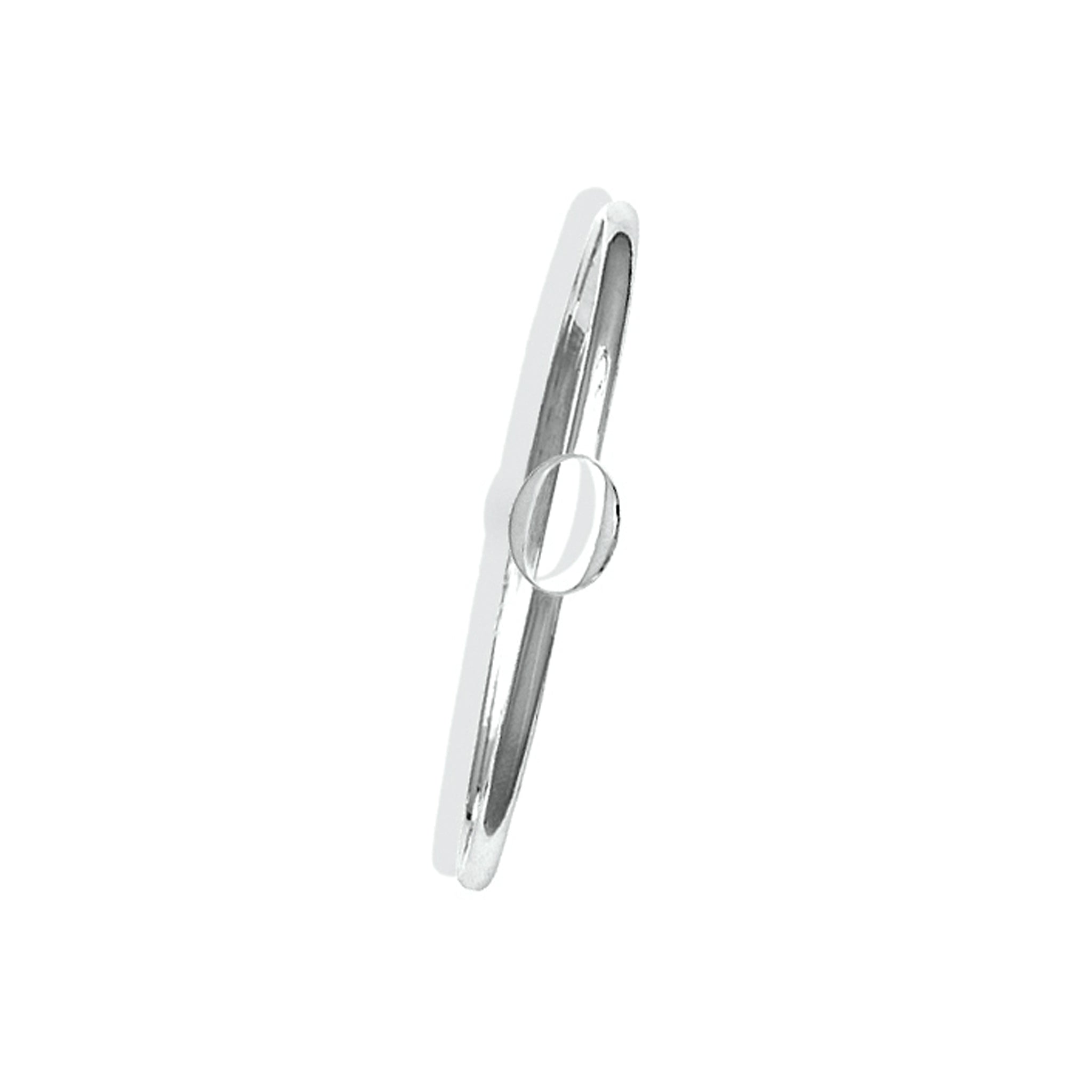 Handcrafted sterling silver bangle with a central silver letter O accent.