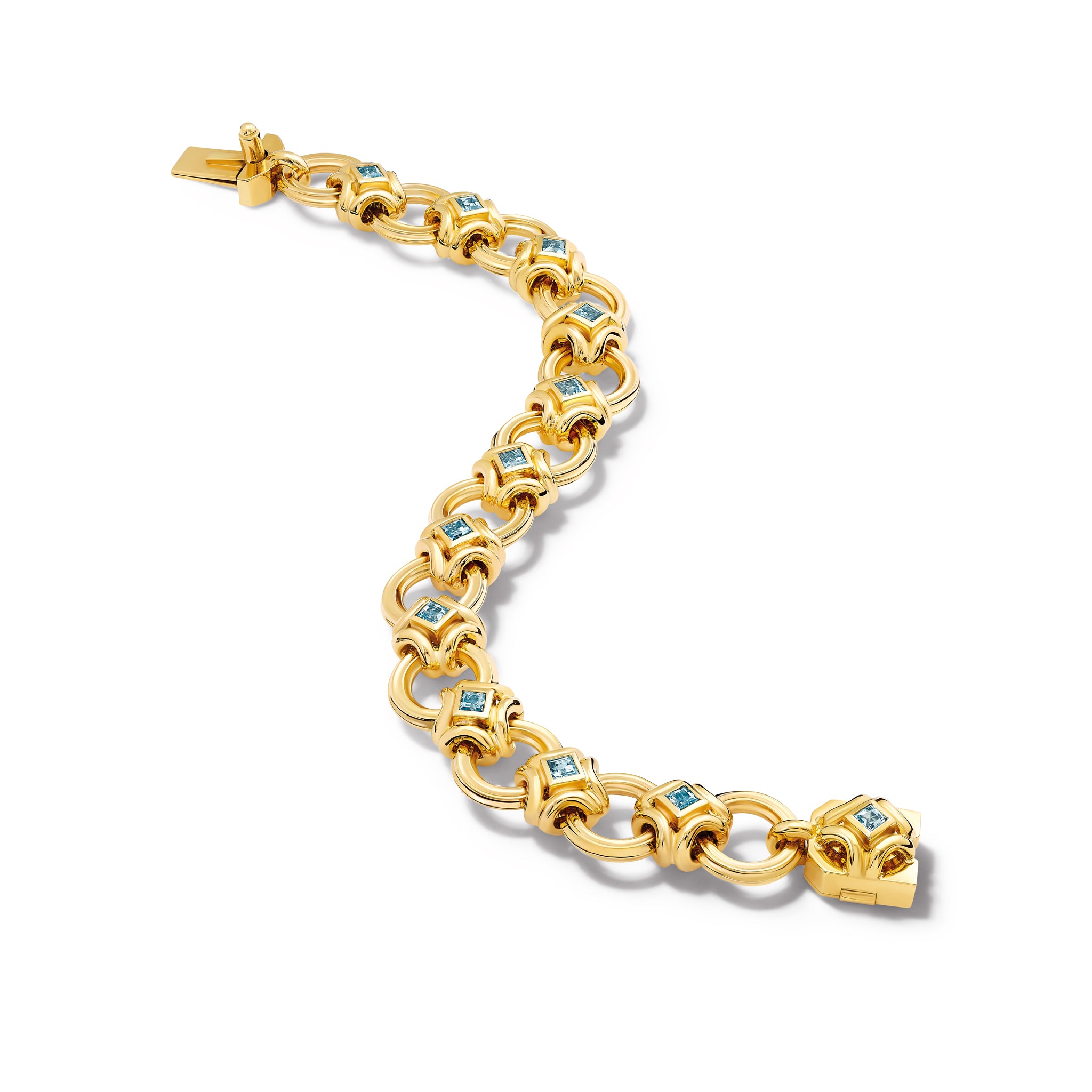 Apollonia Bracelet Yellow Gold - Aquamarine