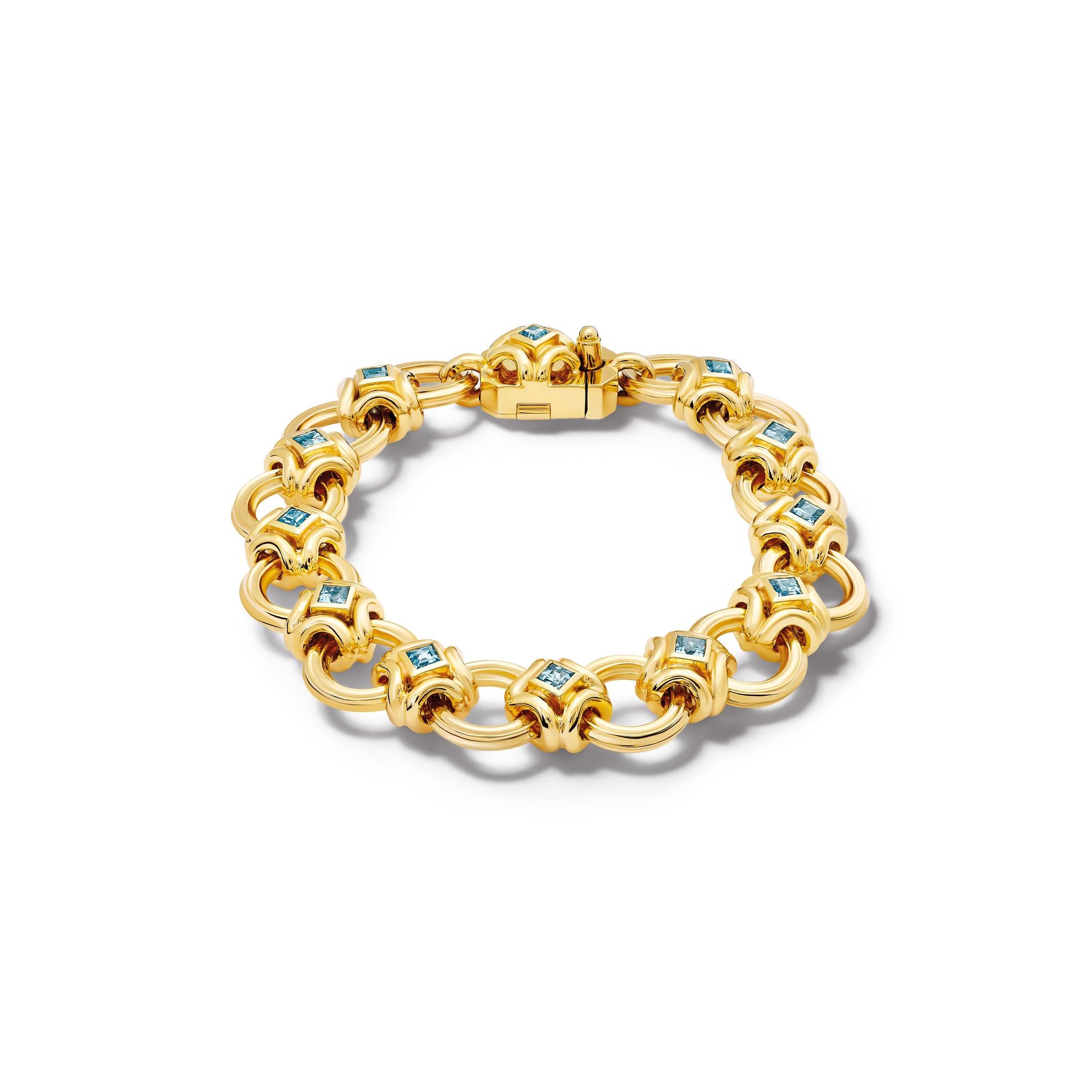 Apollonia Bracelet Yellow Gold - Aquamarine